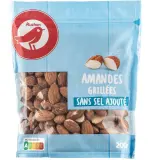 AUCHAN Amandes grillées sans sel ajouté