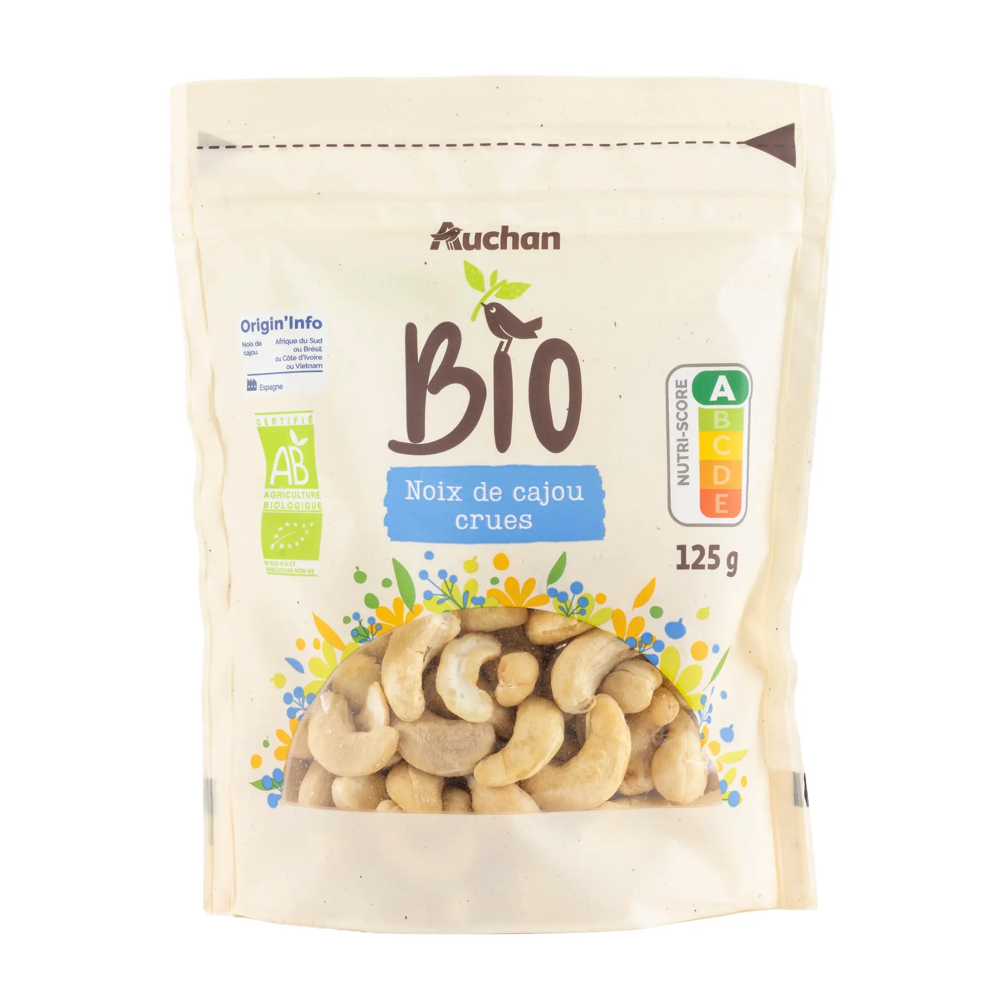 AUCHAN BIO Noix de cajou crues