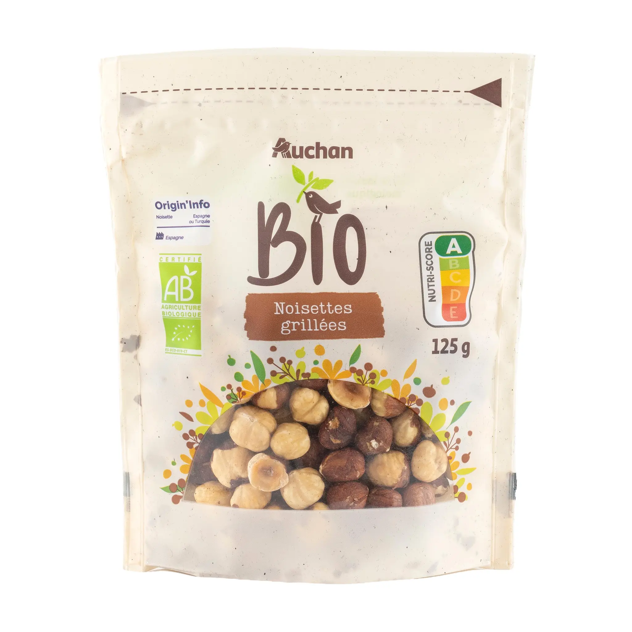 AUCHAN BIO Noisettes grillées