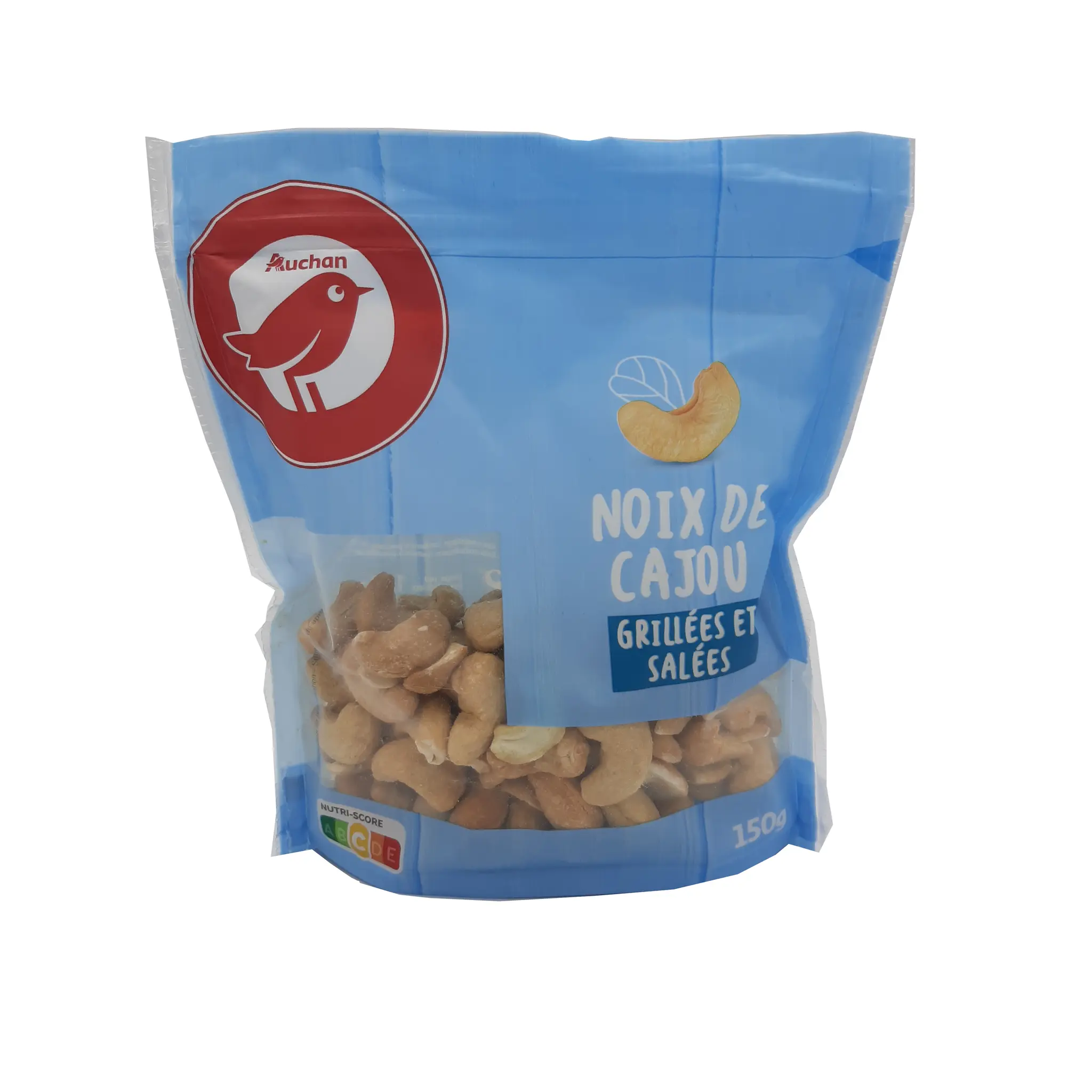 AUCHAN Noix de cajou grillées et salées
