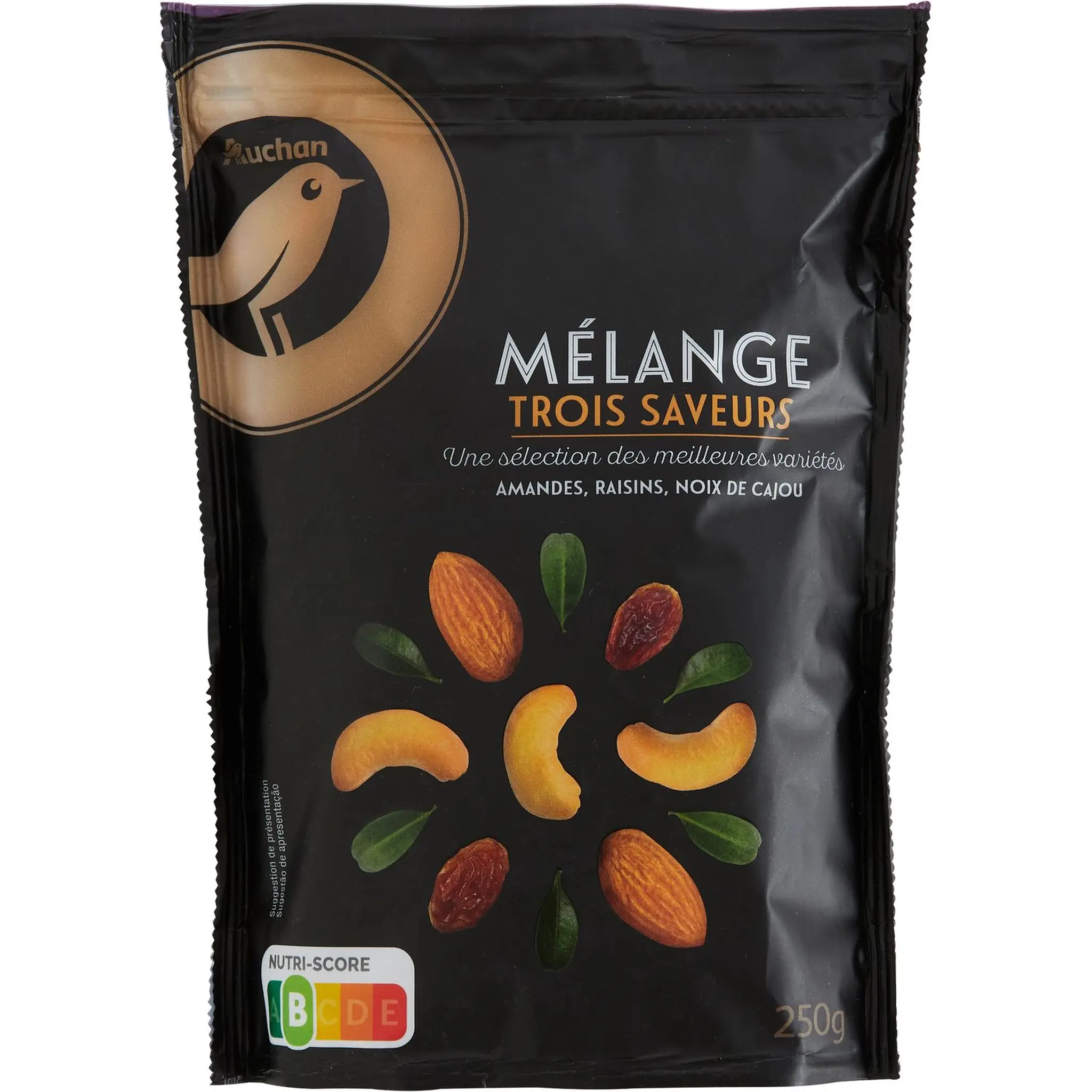AUCHAN COLLECTION Mélange 3 saveurs amandes raisins et noix de cajou