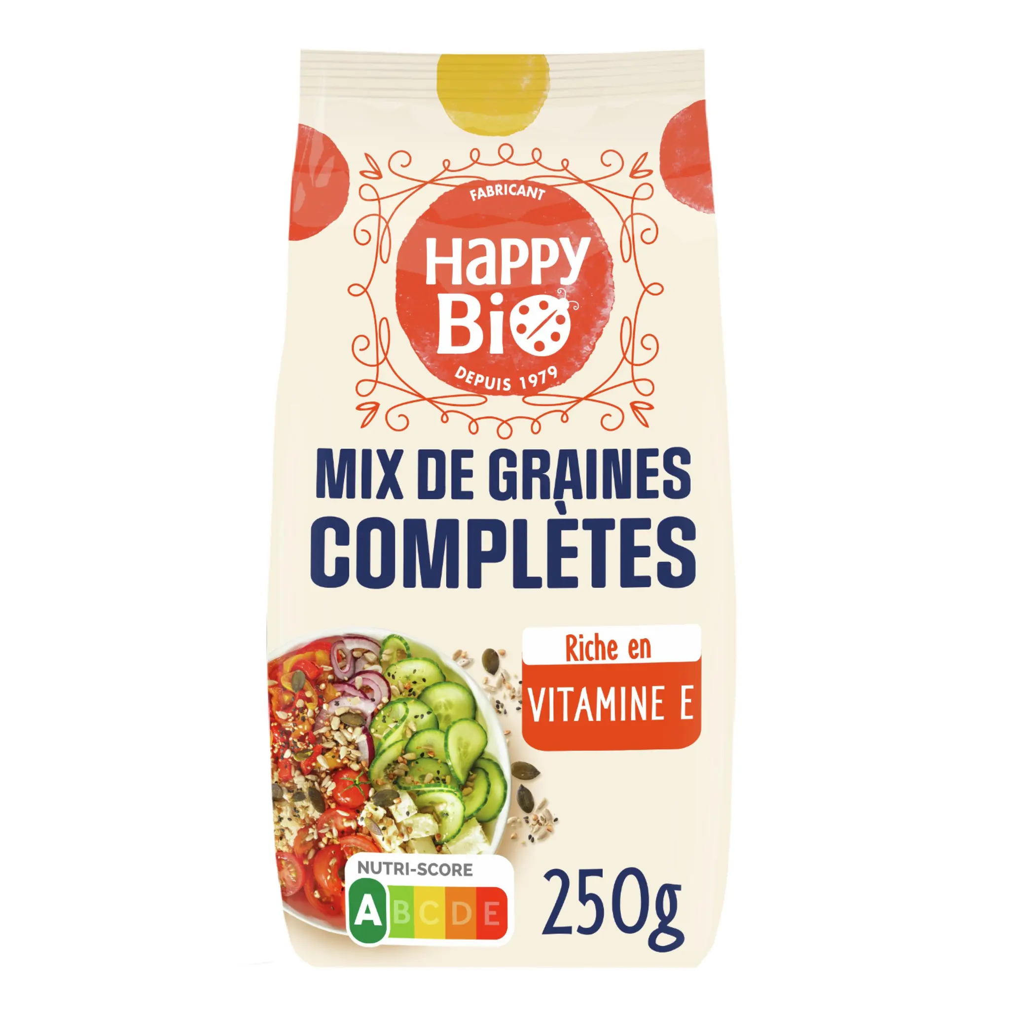 HAPPY BIO Mix de graines complètes idéal pour salade yaourt cakes bio