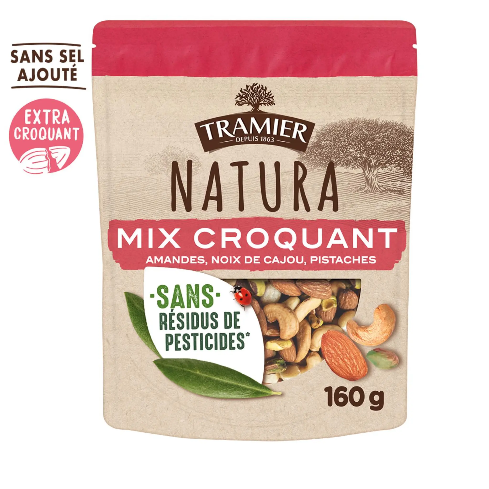 TRAMIER Mélange mix croquant amandes noix de cajou pistaches Natura