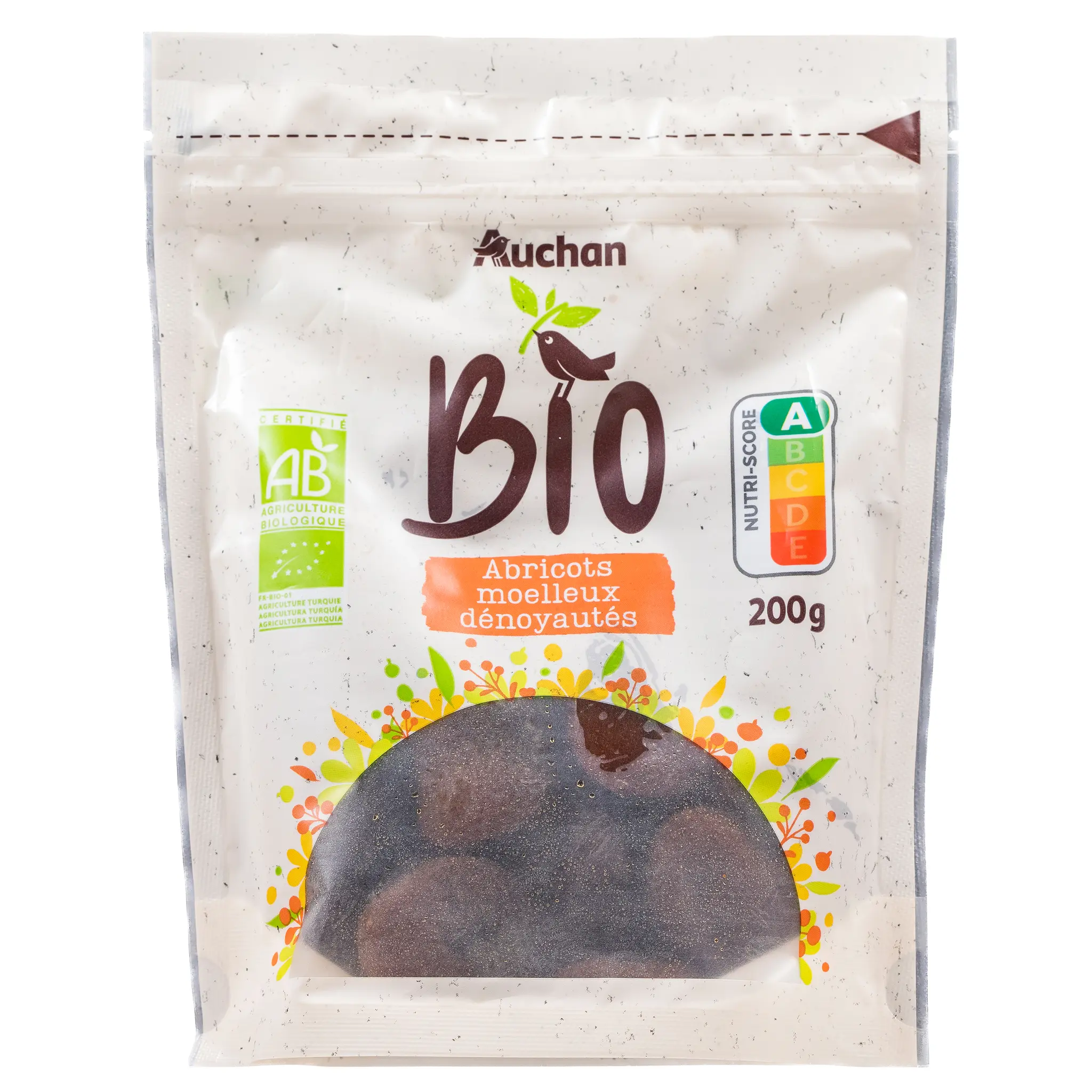 AUCHAN BIO Abricots moelleux dénoyautés