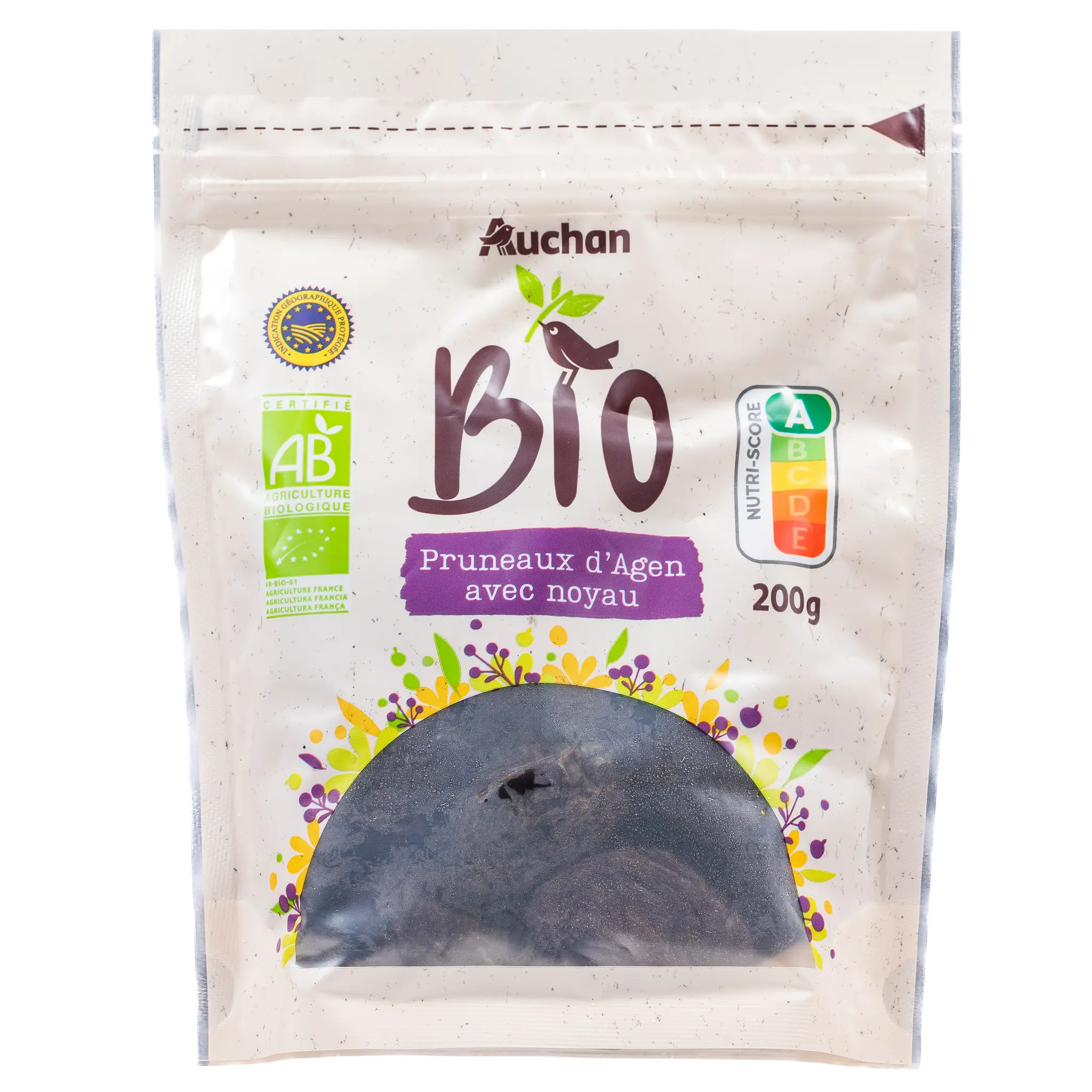 AUCHAN BIO CULTIVONS LE BON Pruneaux d'Agen IGP avec noyau