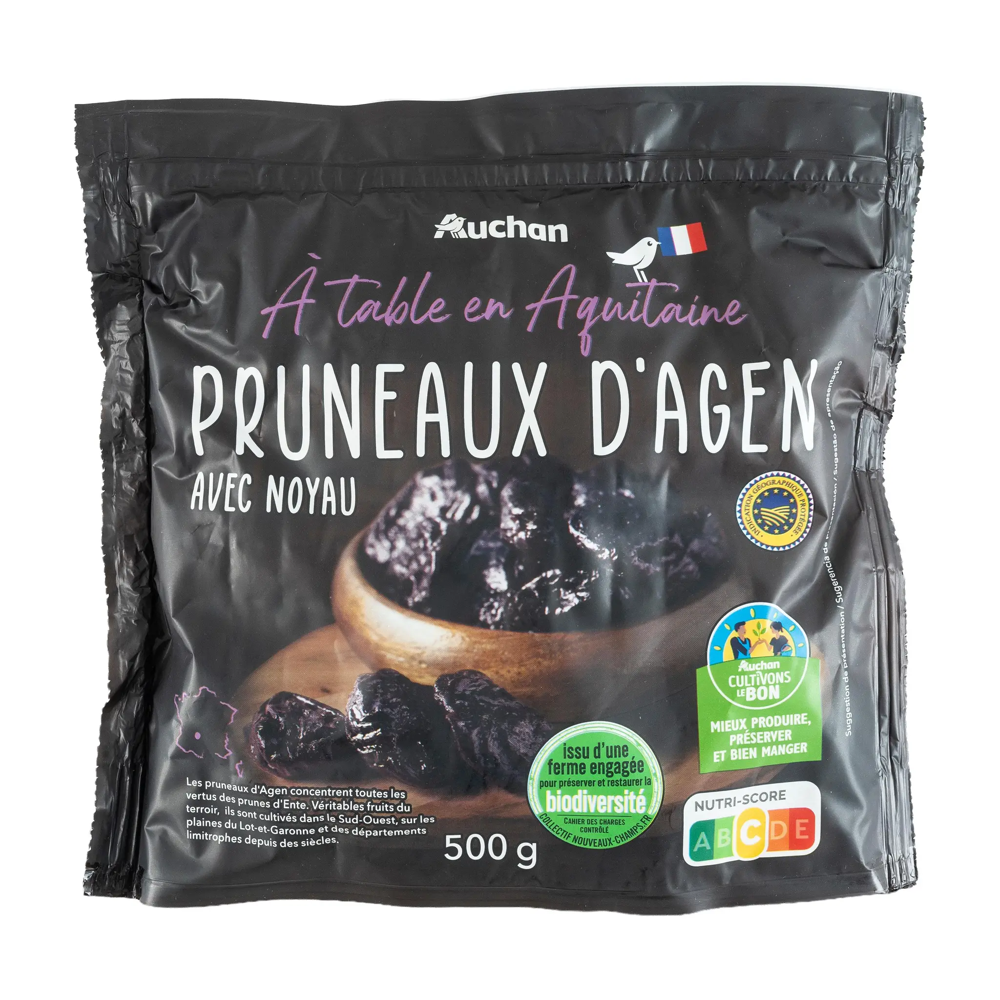 AUCHAN TERROIR CULTIVONS LE BON Pruneaux d'Agen avec noyau