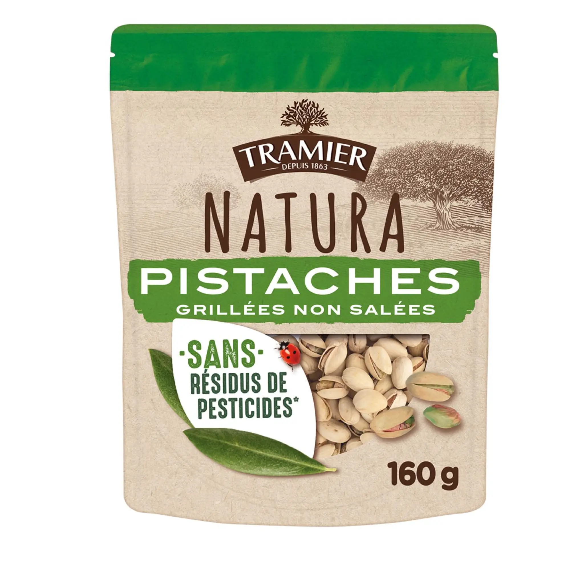 TRAMIER Pistaches grillées non salées Natura