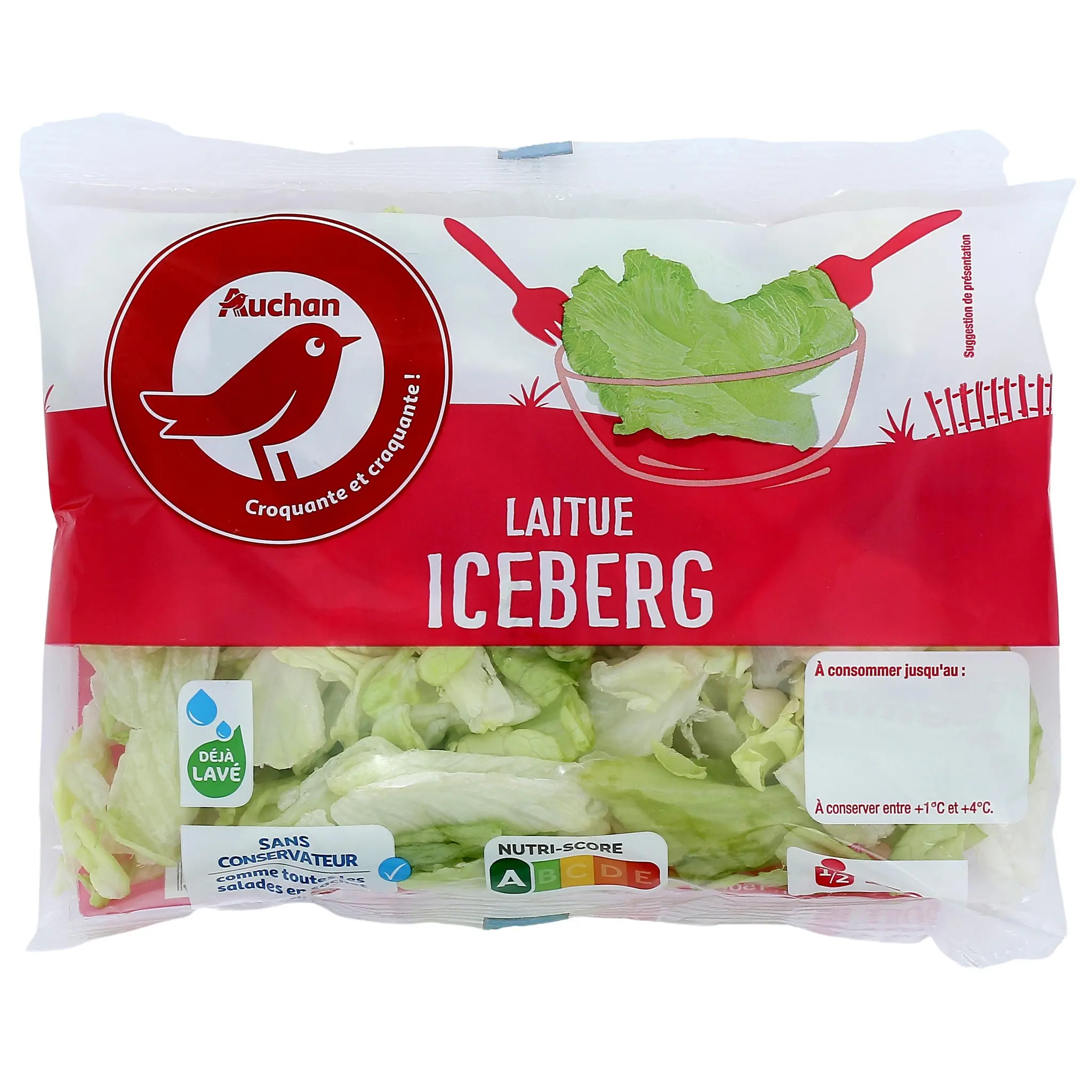AUCHAN Laitue iceberg déjà lavé
