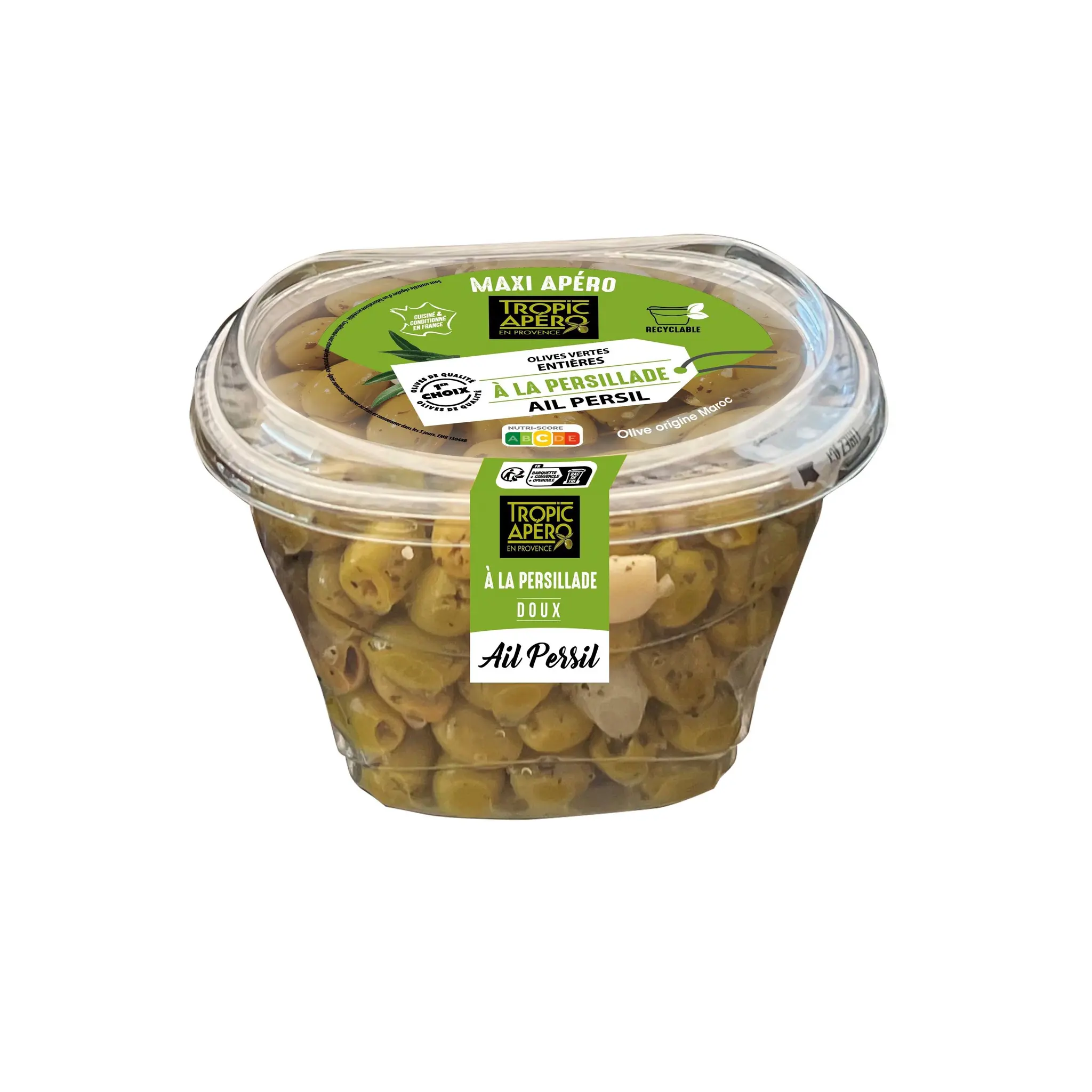TROPIC APERO Olives vertes entières à la persillade doux