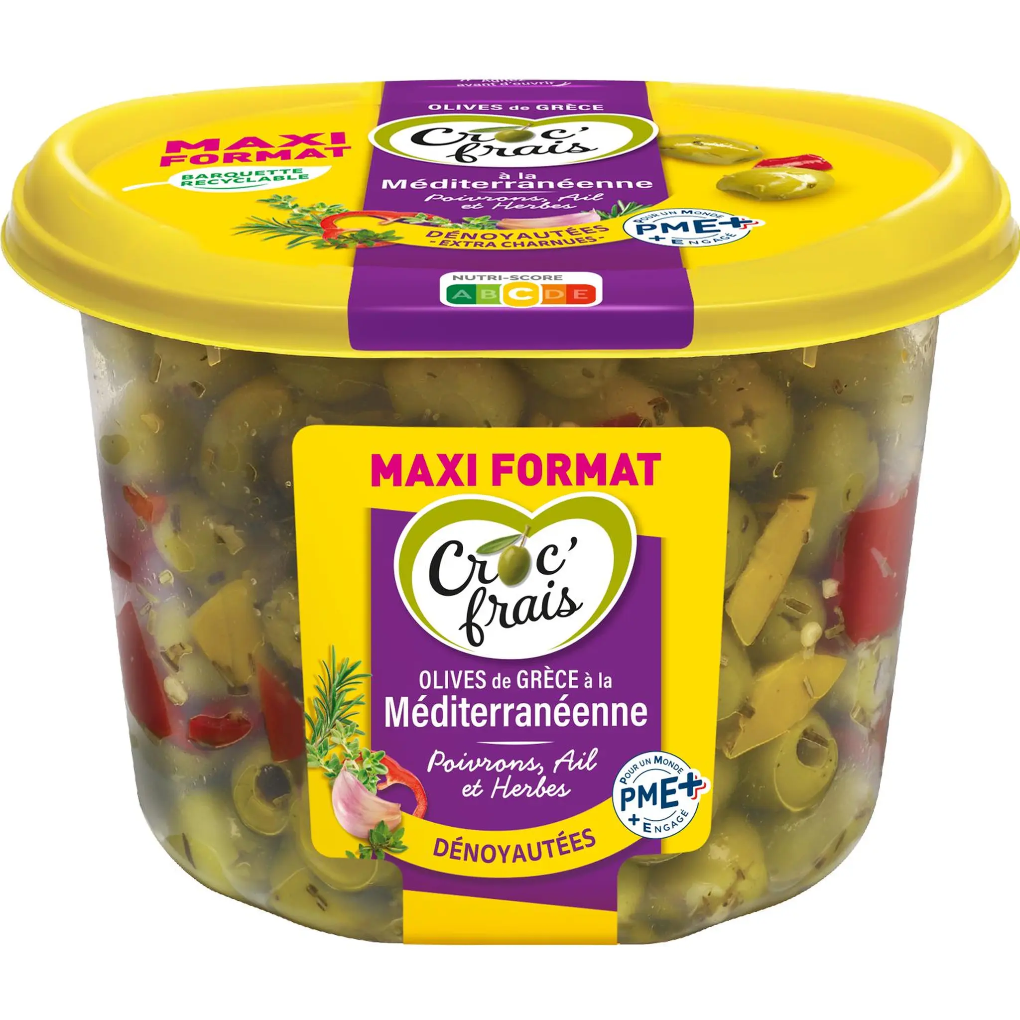 CROC'FRAIS Olives dénoyautées à la méditerranéenne