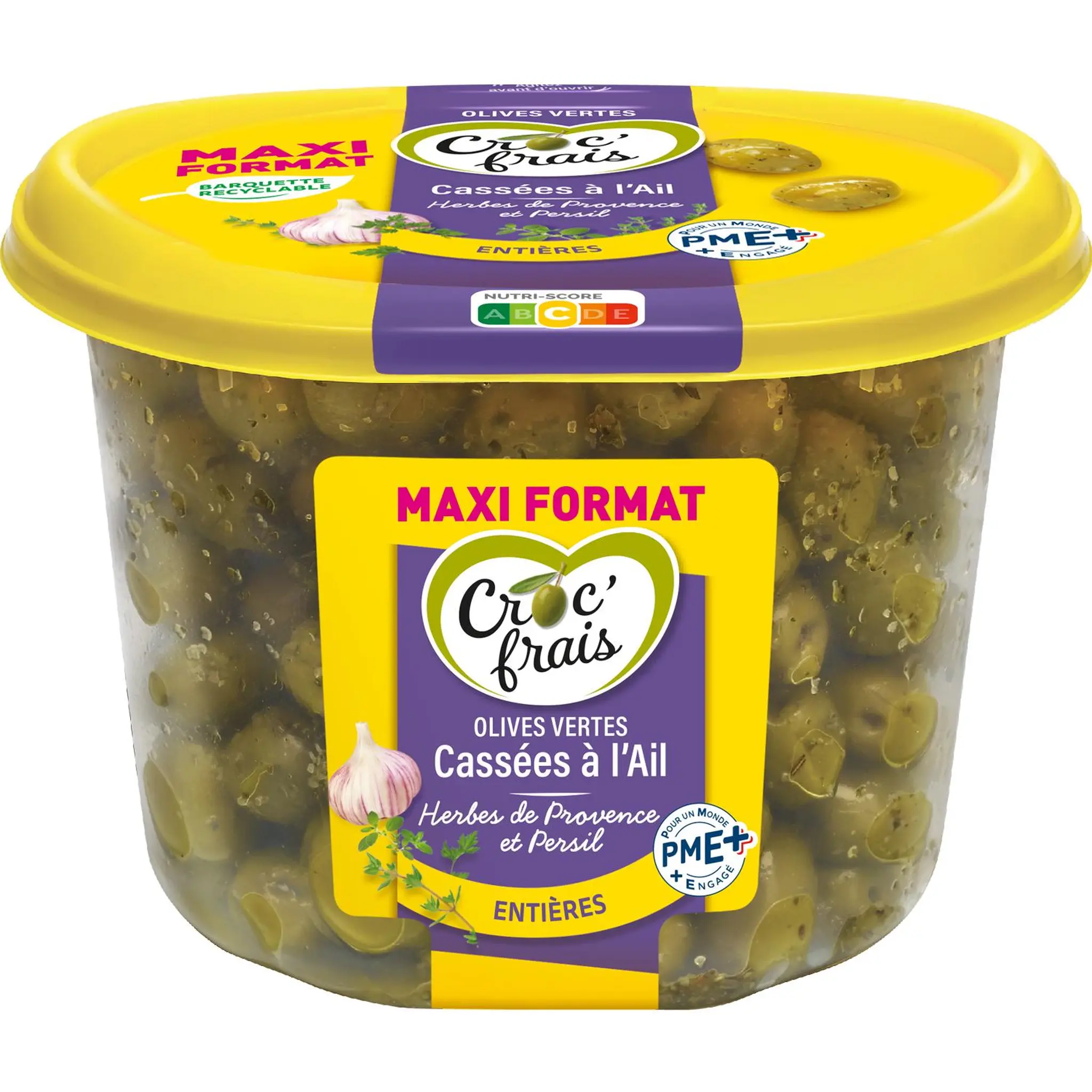 CROC'FRAIS Olives entières cassées à l'ail