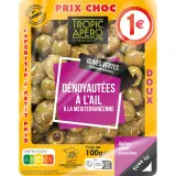 TROPIC APERO Olives vertes dénoyautées à l'ail doux à la méditerranéenne