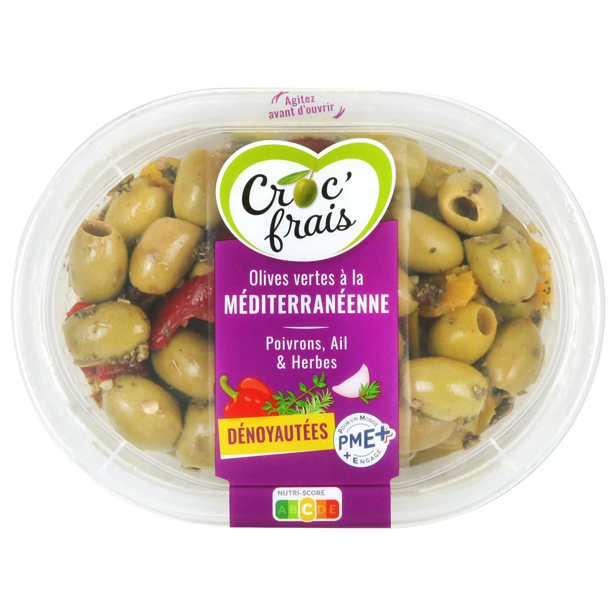 CROC'FRAIS Olives dénoyautées à la méditerranéenne