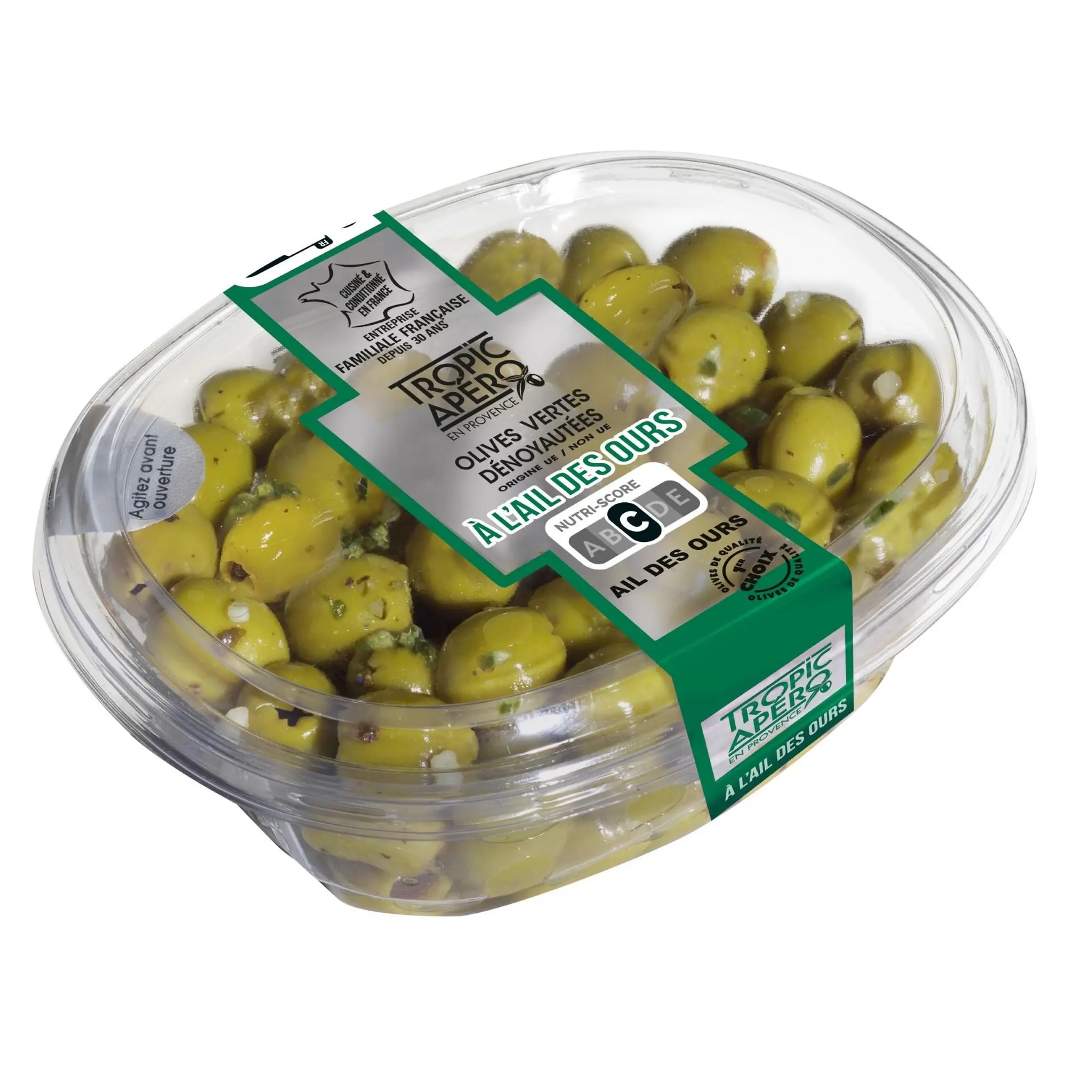 TROPIC APERO Olives vertes dénoyautées à l'ail des ours