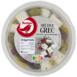 AUCHAN Olives vertes et noires dénoyautes feta et piments