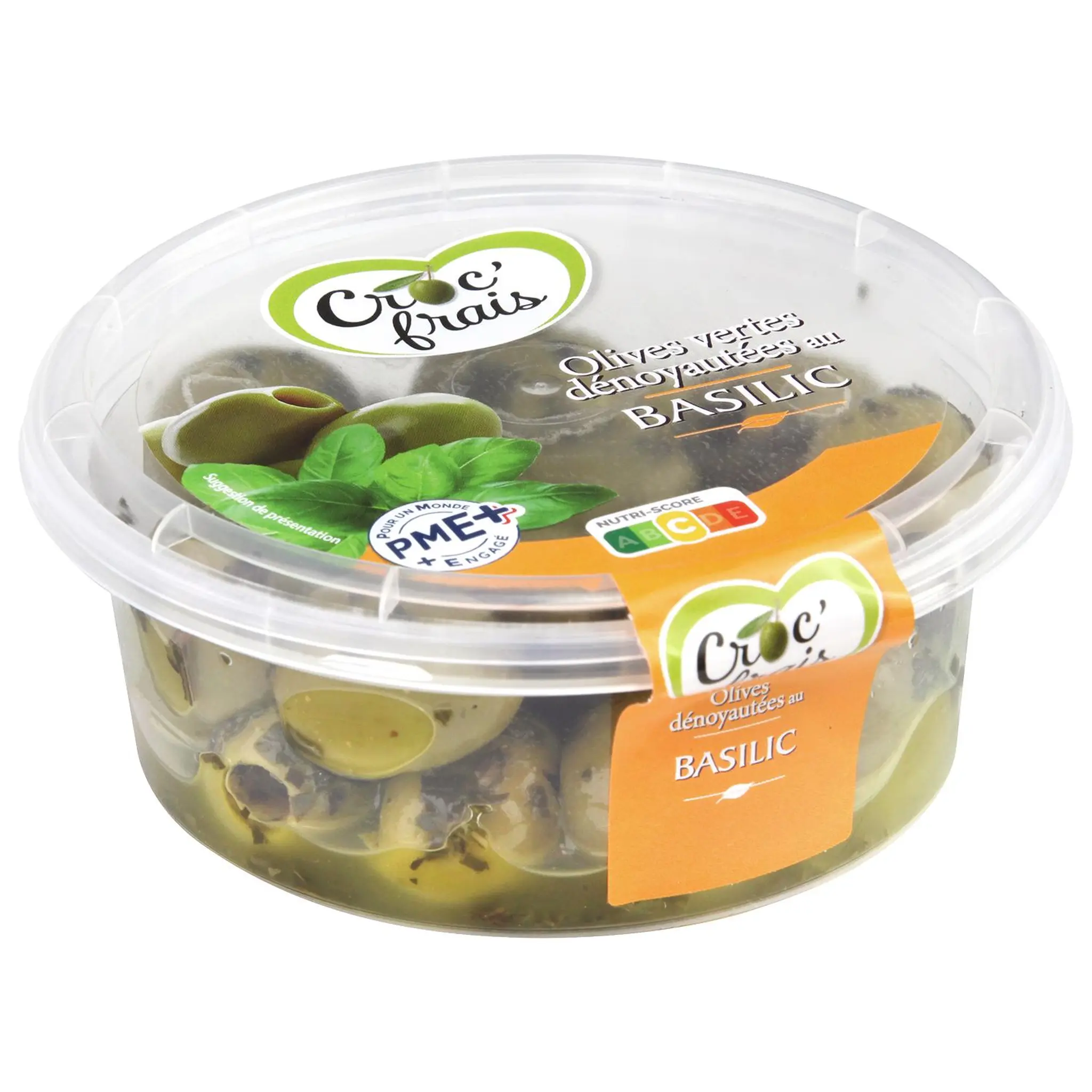 CROC'FRAIS Olives dénoyautées au basilic