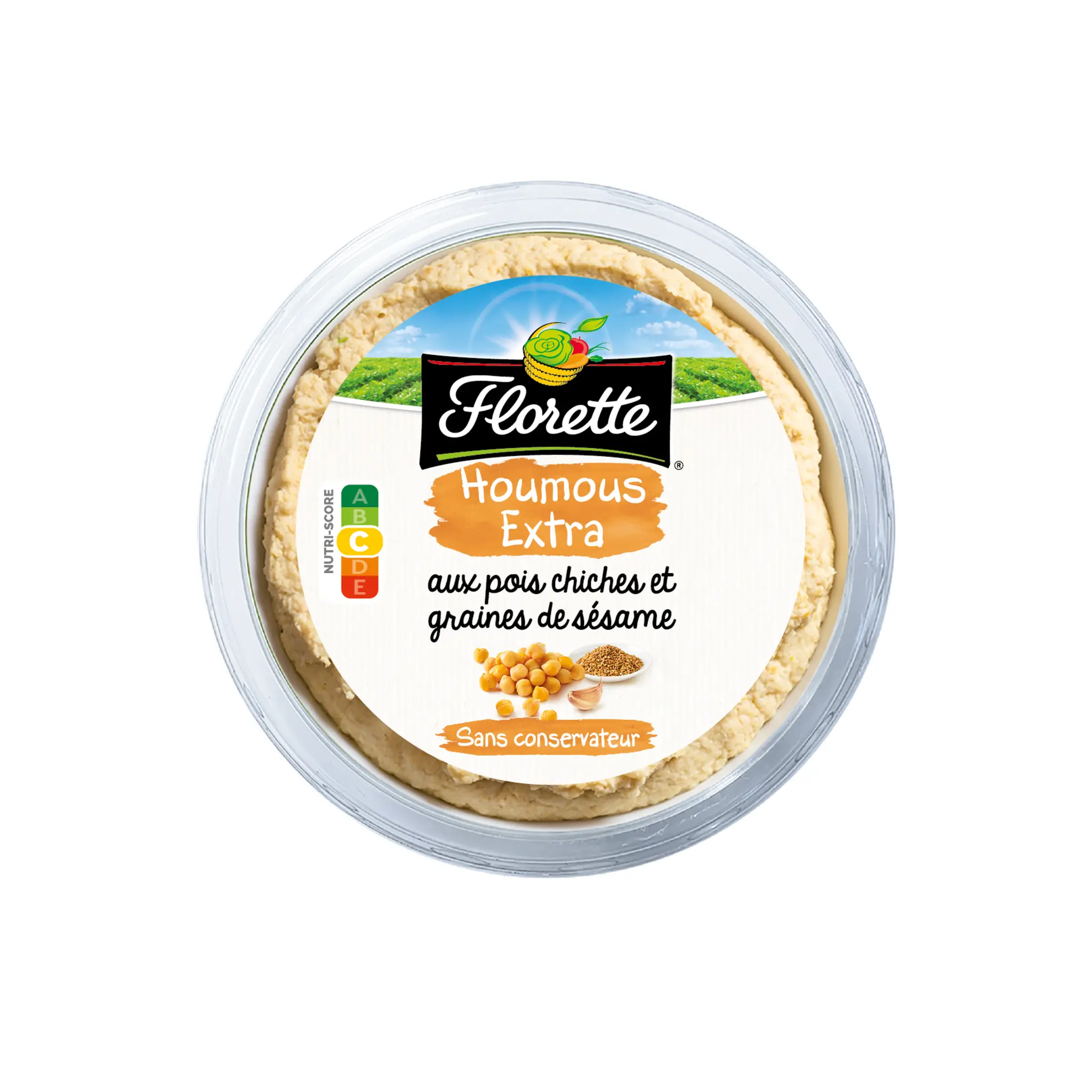 FLORETTE Houmous extra aux pois chiches et graines de sésame