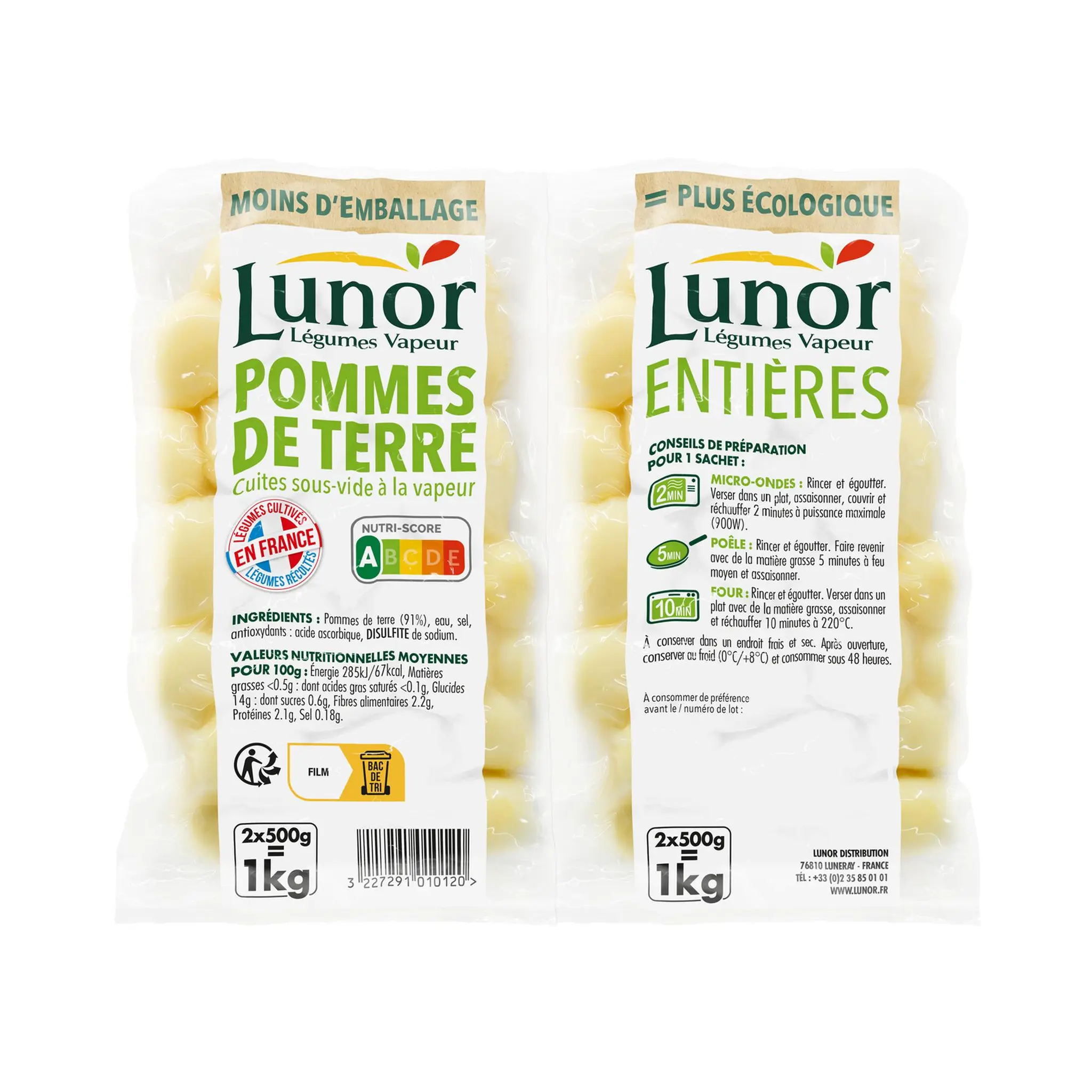 LUNOR Pommes de terre entières cuites