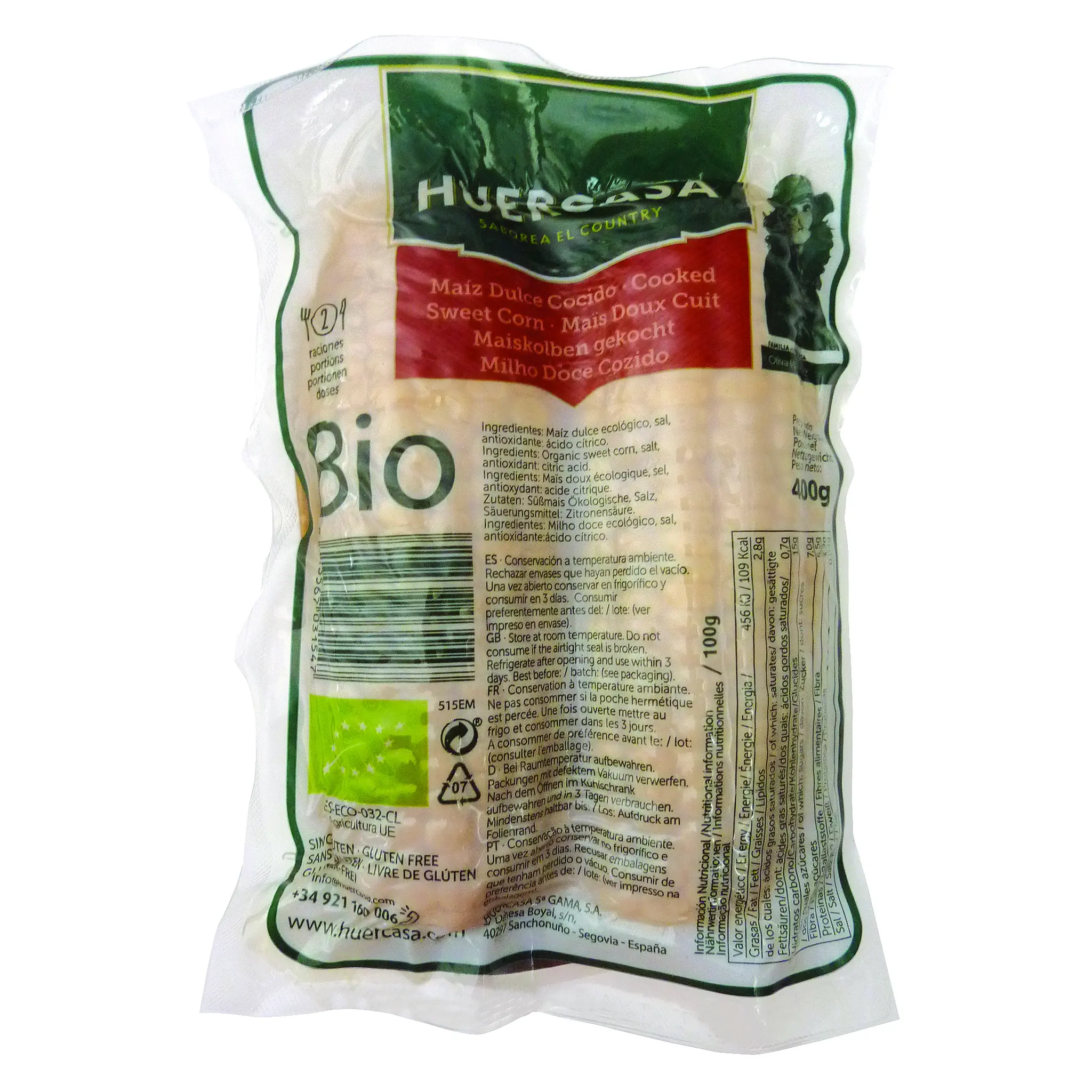 HUERCASA Epi de maïs bio doux cuit