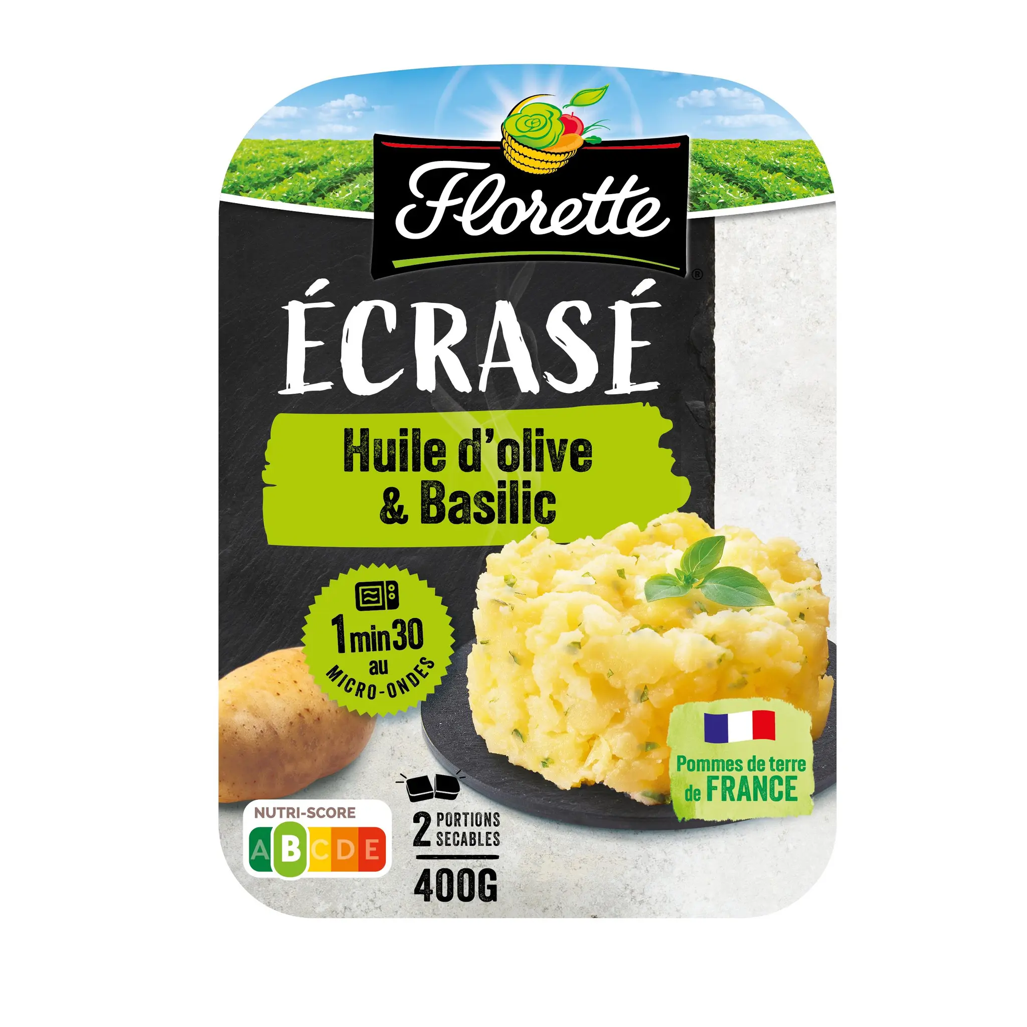 FLORETTE Ecrasé de pommes de terre à l'huile d'olive et basilic