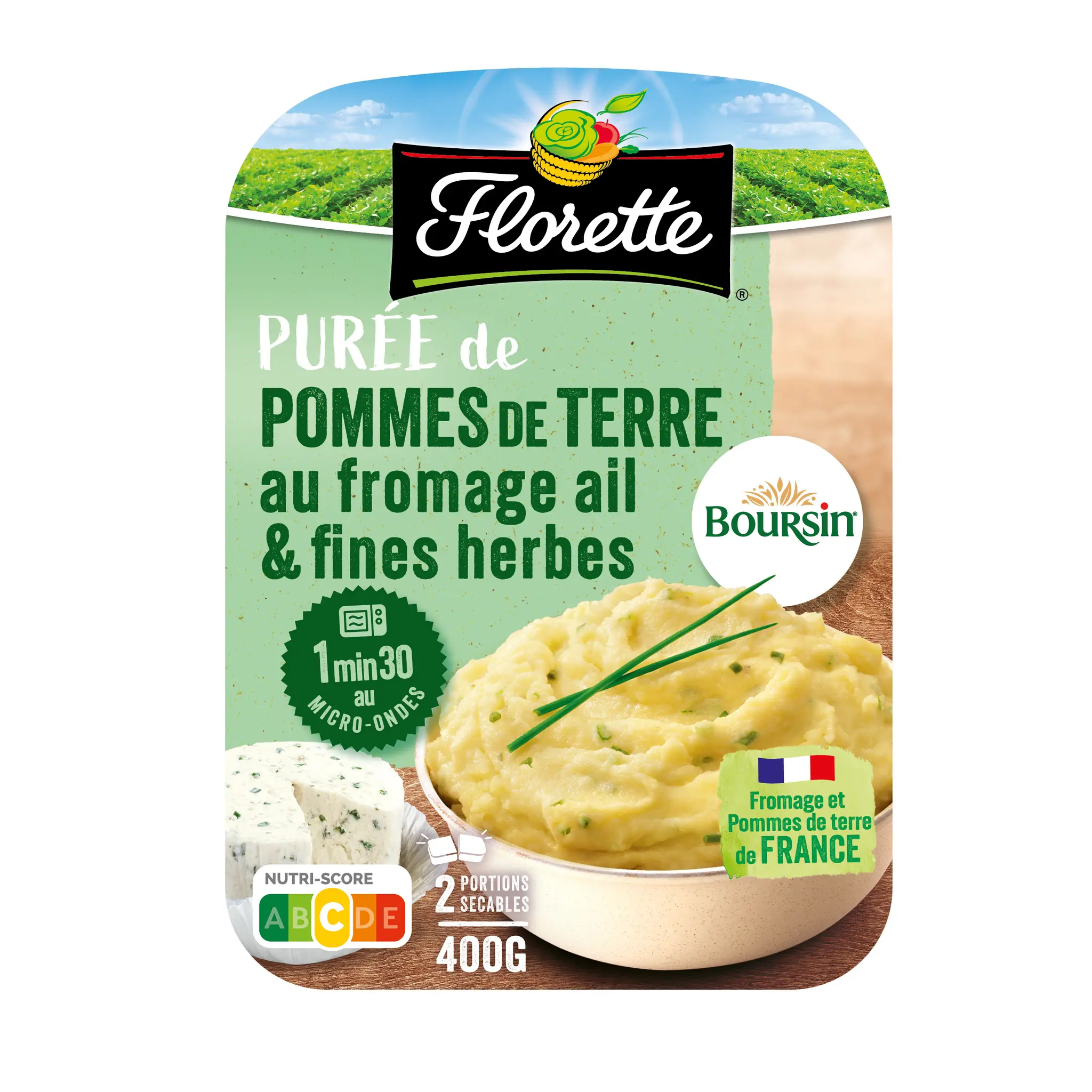 FLORETTE Purée de pommes de terre au fromage Boursin ail et fines herbes