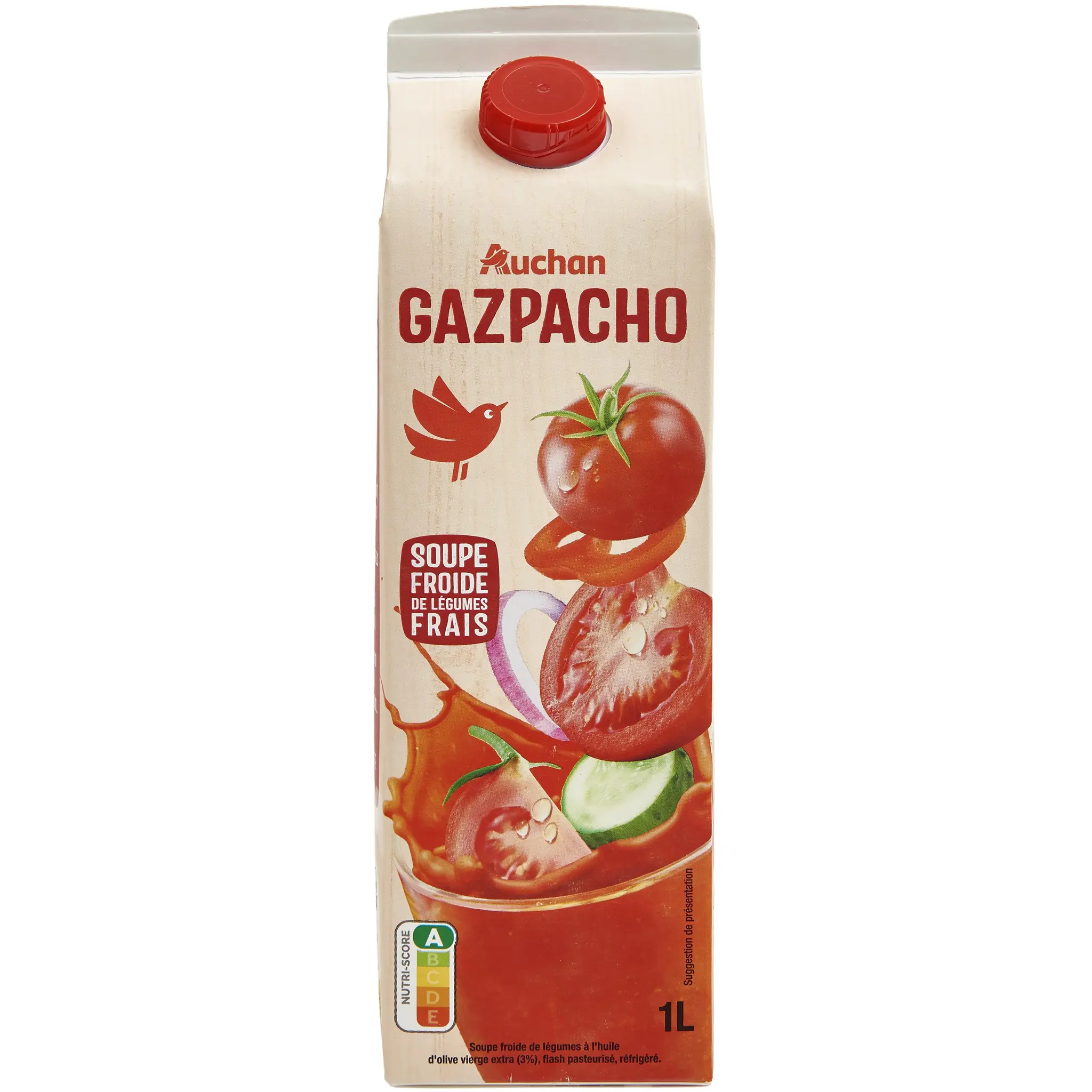 AUCHAN Gazpacho Soupe froide de légumes frais