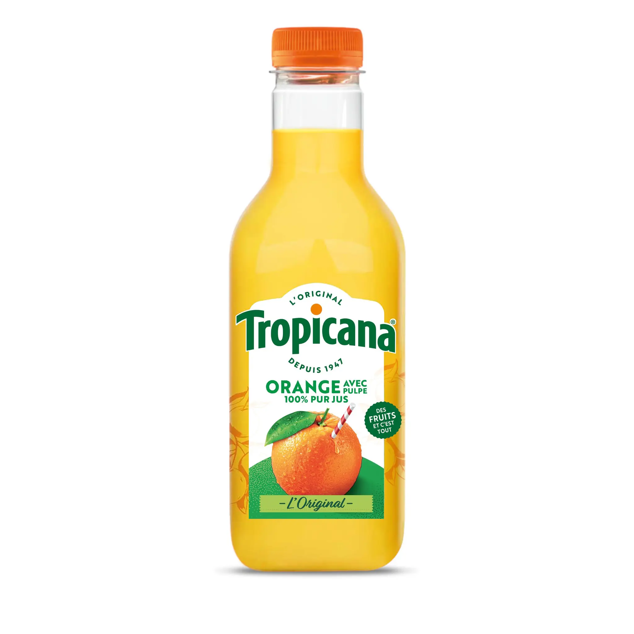 TROPICANA Pur jus d'orange pressée avec pulpe