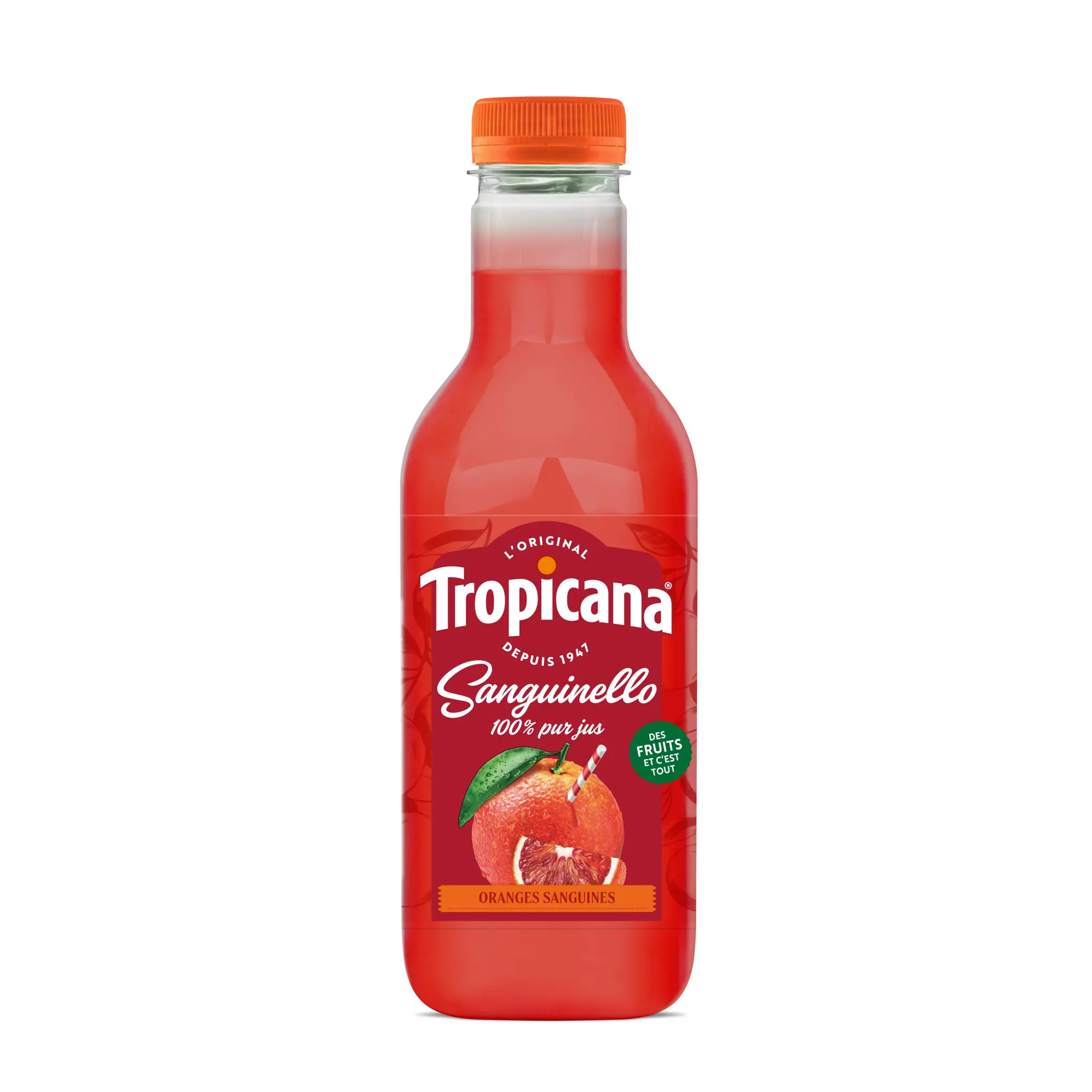 TROPICANA Pur jus d'oranges sanguinello orange sanguine pressée avec pulpe