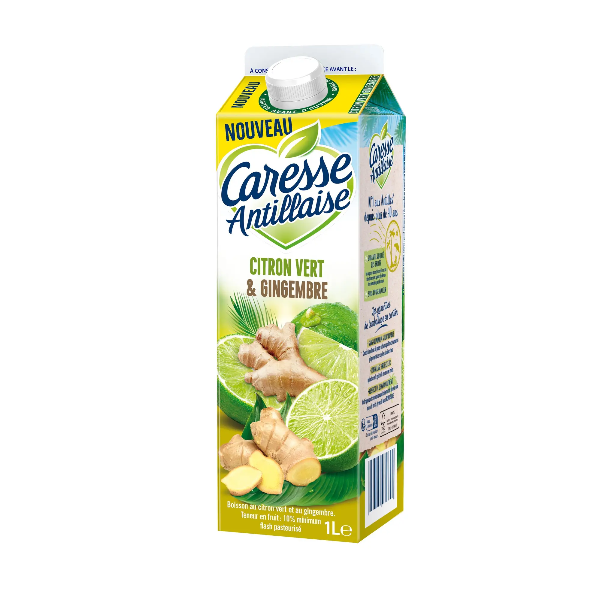 CARESSE ANTILLAISE Boisson au jus de citron vert et gingembre
