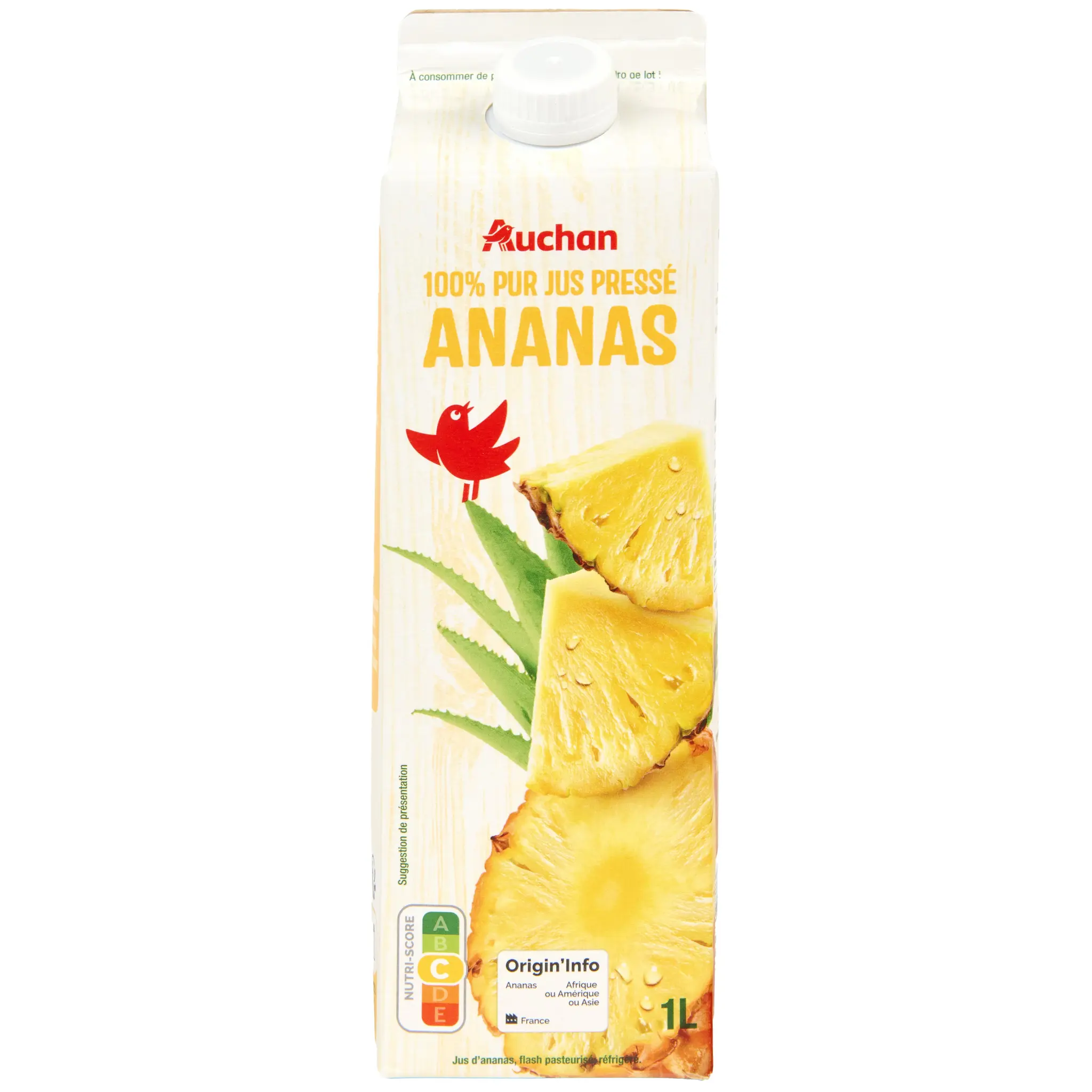 AUCHAN Pur jus d'ananas