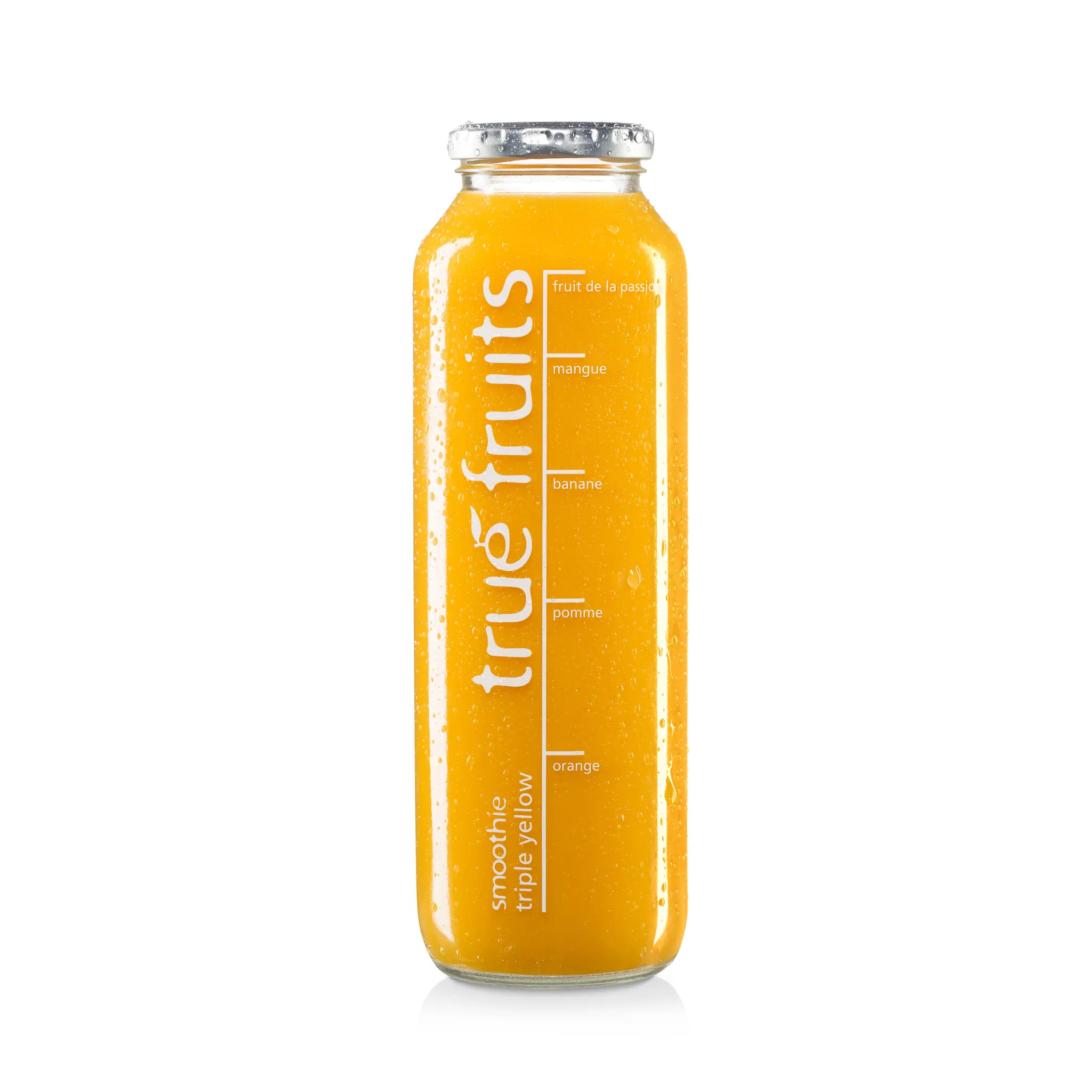 TRUE FRUITS Smoothie triple yellow orange pomme banane mangue fruits de la passion