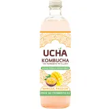 UCHA Kombucha thé fermenté pétillant bio mangue passion faible teneur en calories