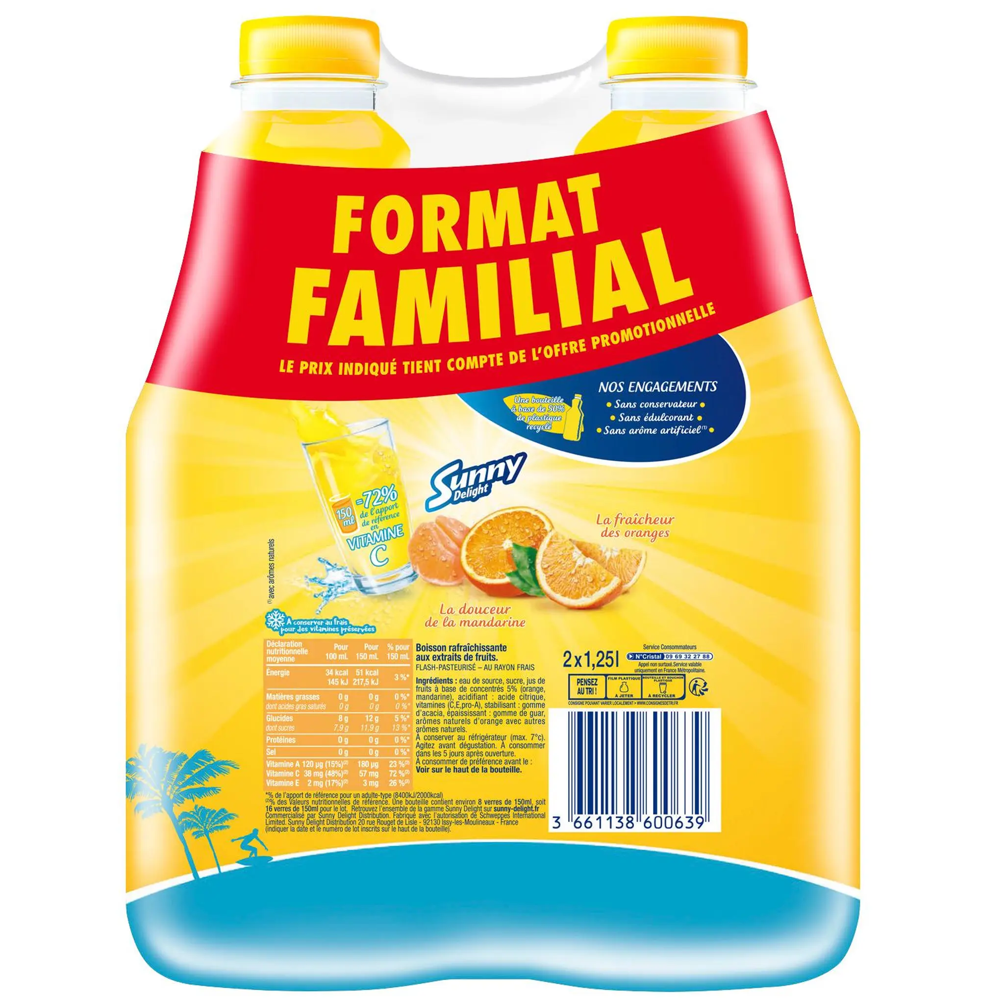 SUNNY DELIGHT Boisson aux fruits frais doux California