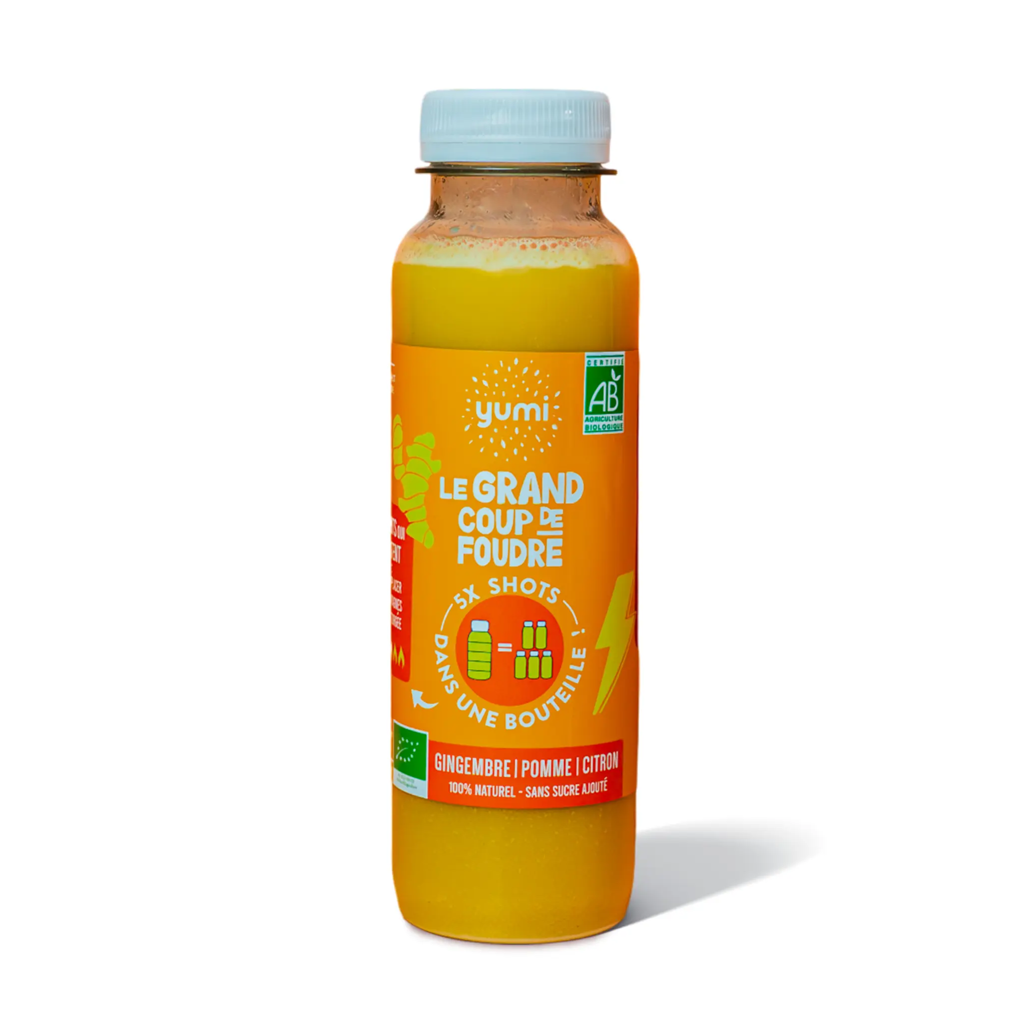 YUMI Jus bio gingembre pomme citron Le Grand coup de foudre