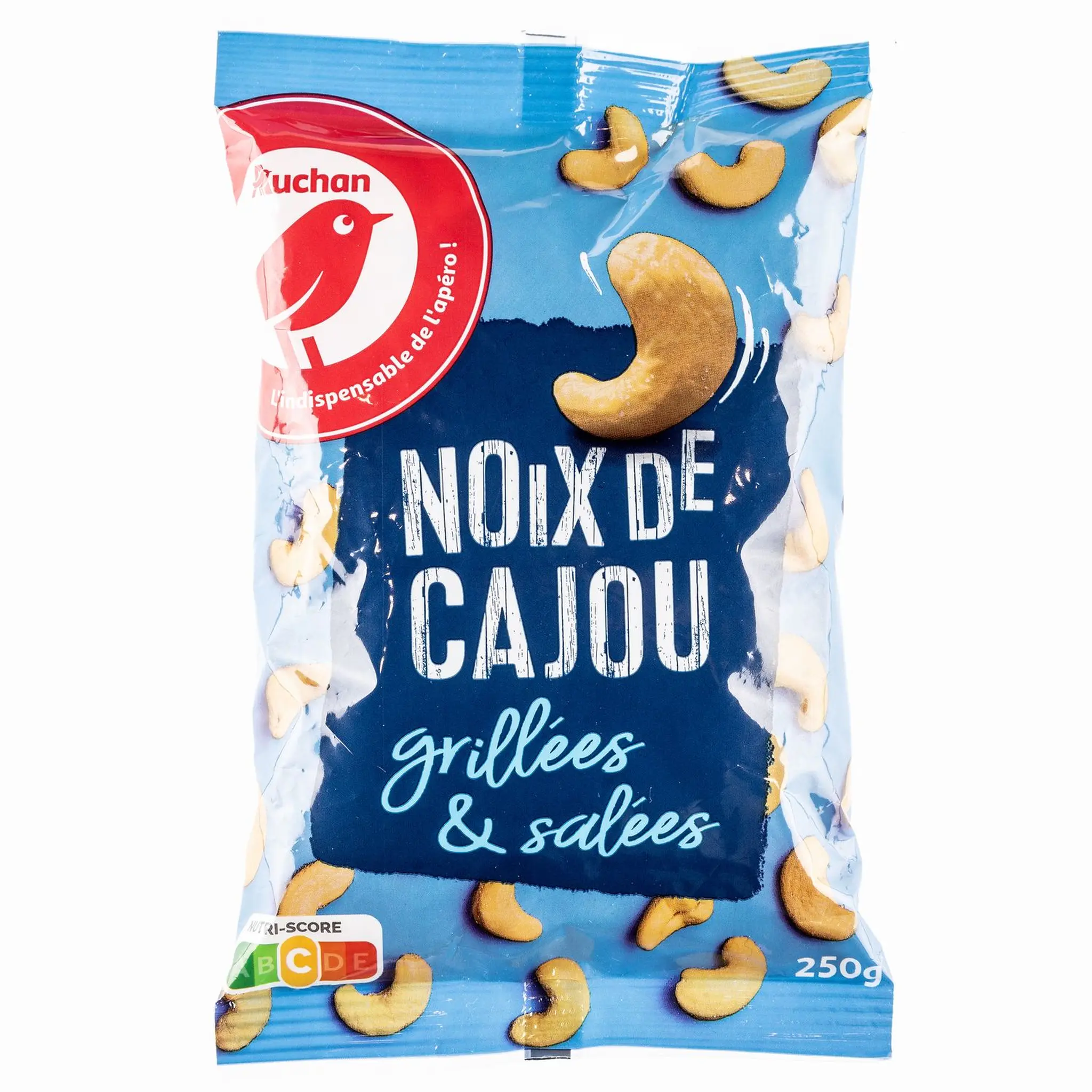AUCHAN Noix de cajou grillées et salées