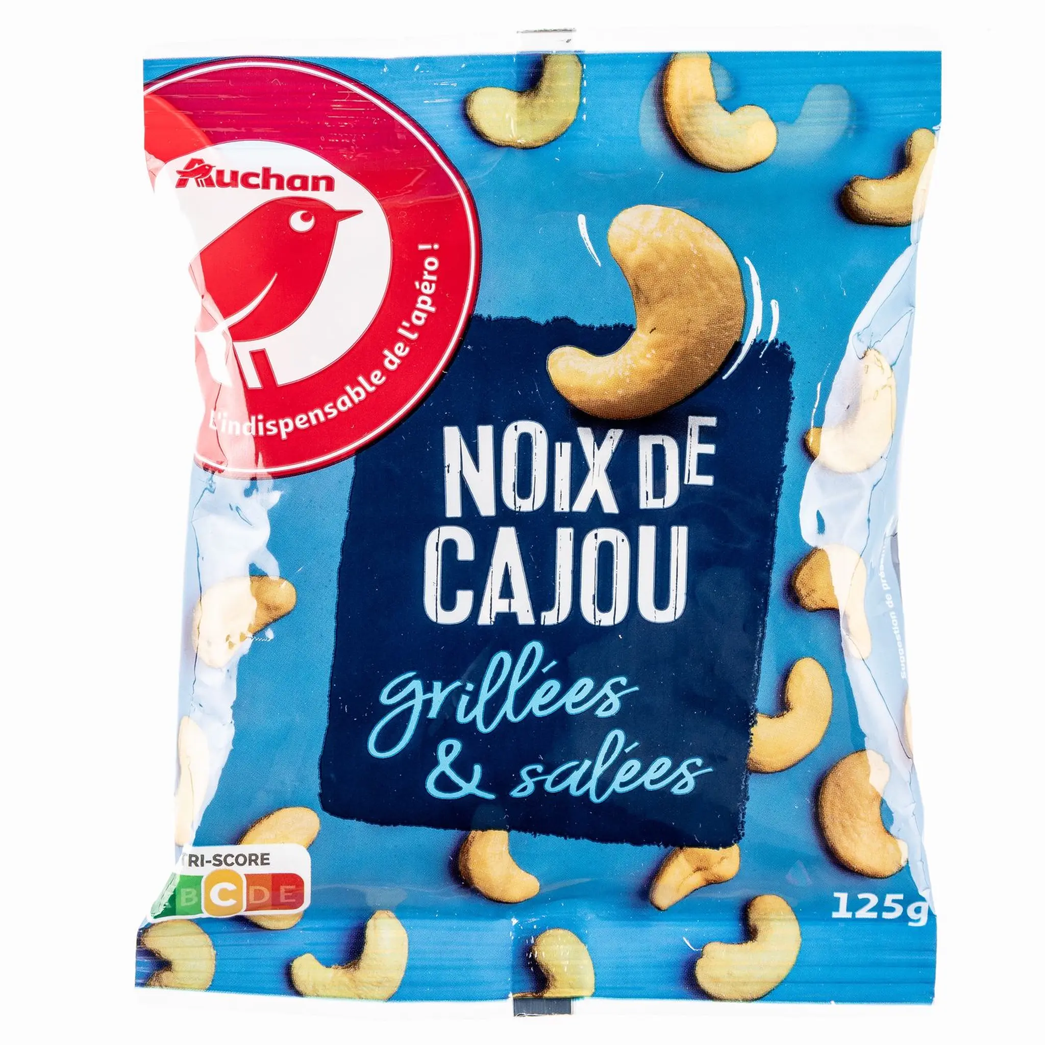 AUCHAN Noix de cajou grillées et salées