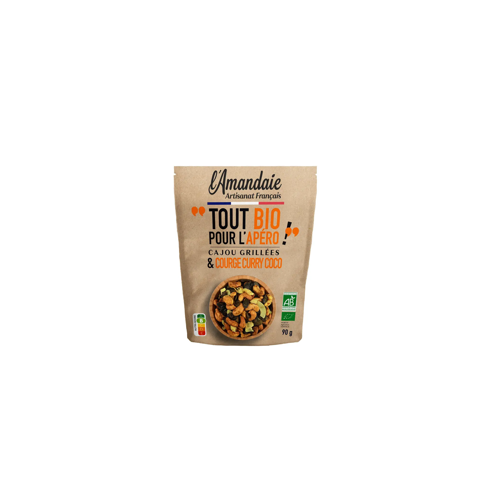L'AMANDAIE Noix de cajou grillés et courge curry coco bio