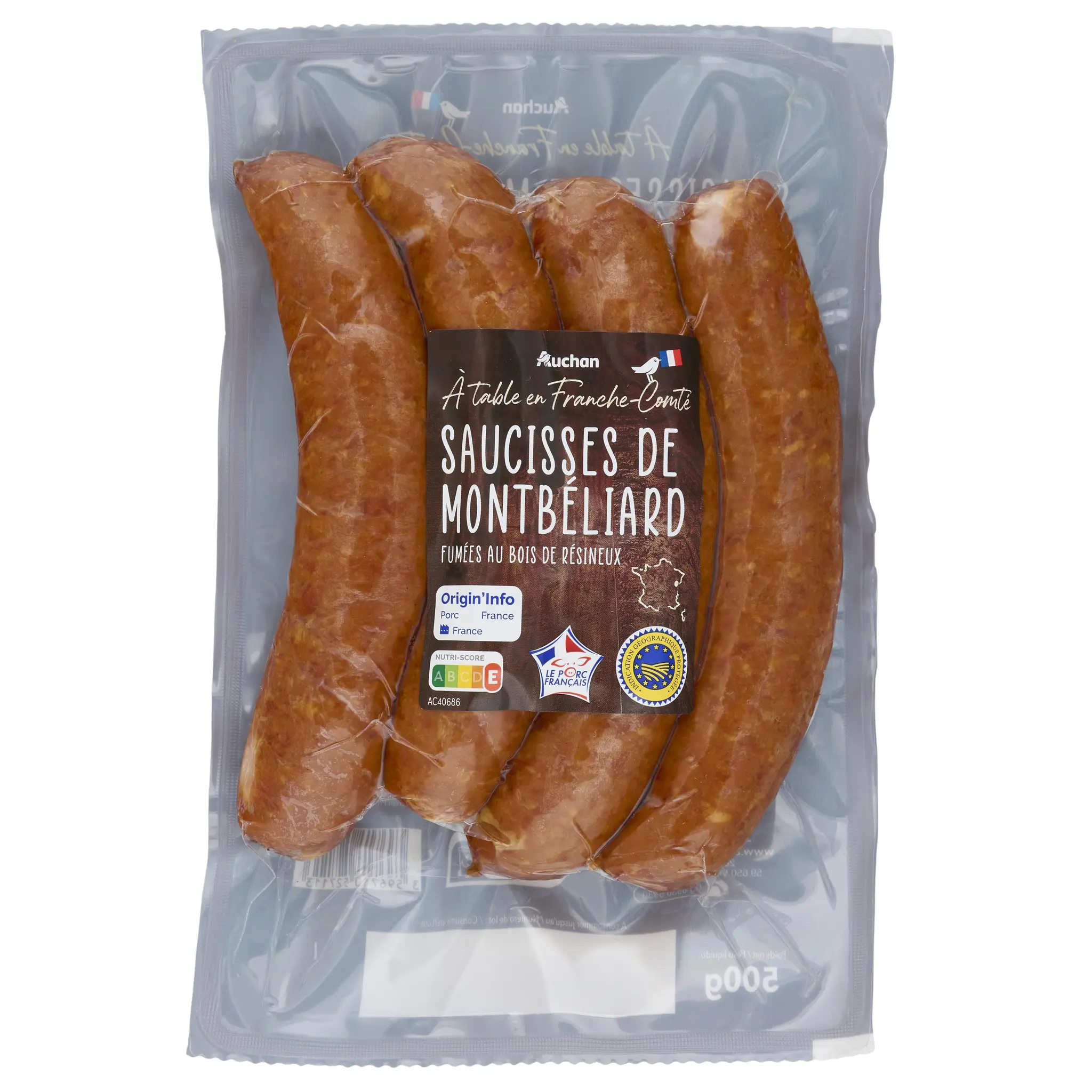 AUCHAN TERROIR Saucisses de Montbéliard IGP