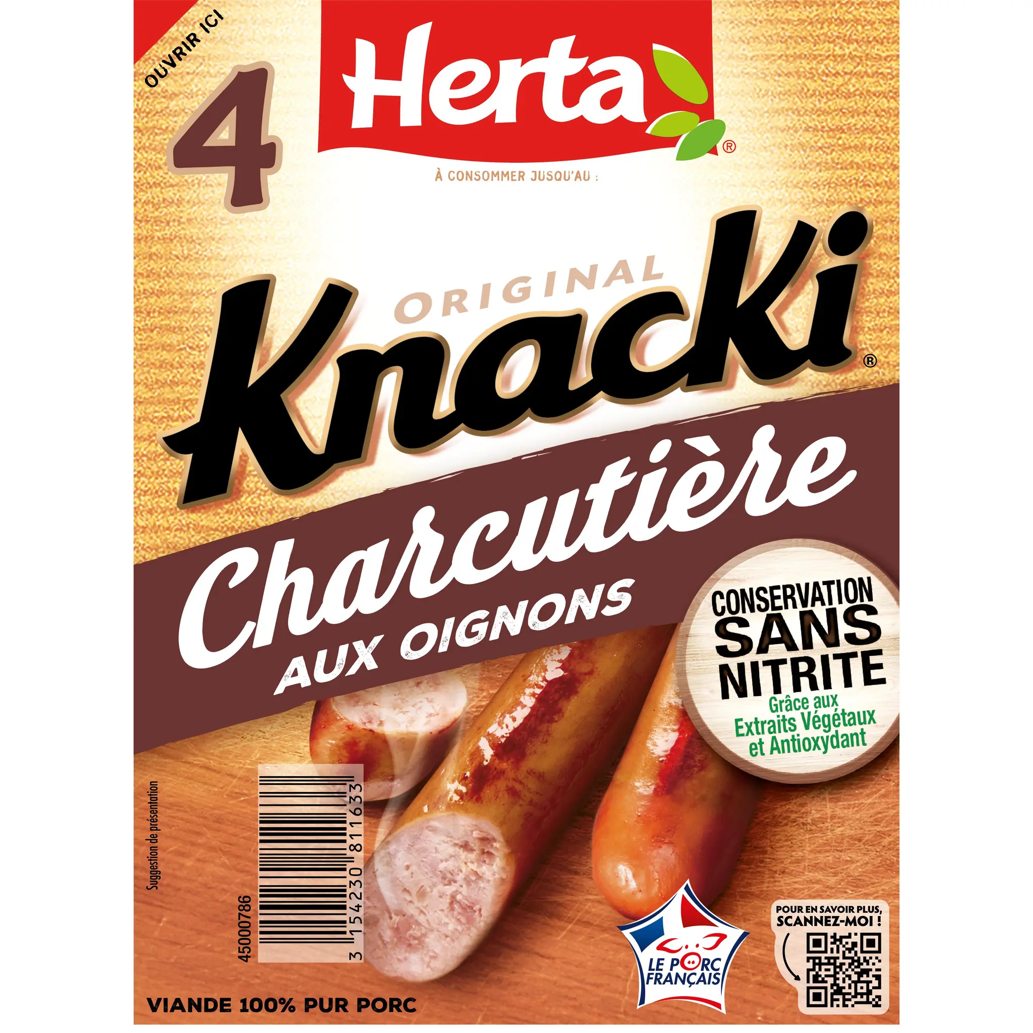 HERTA Saucisses charcutières l'originale sans nitrites