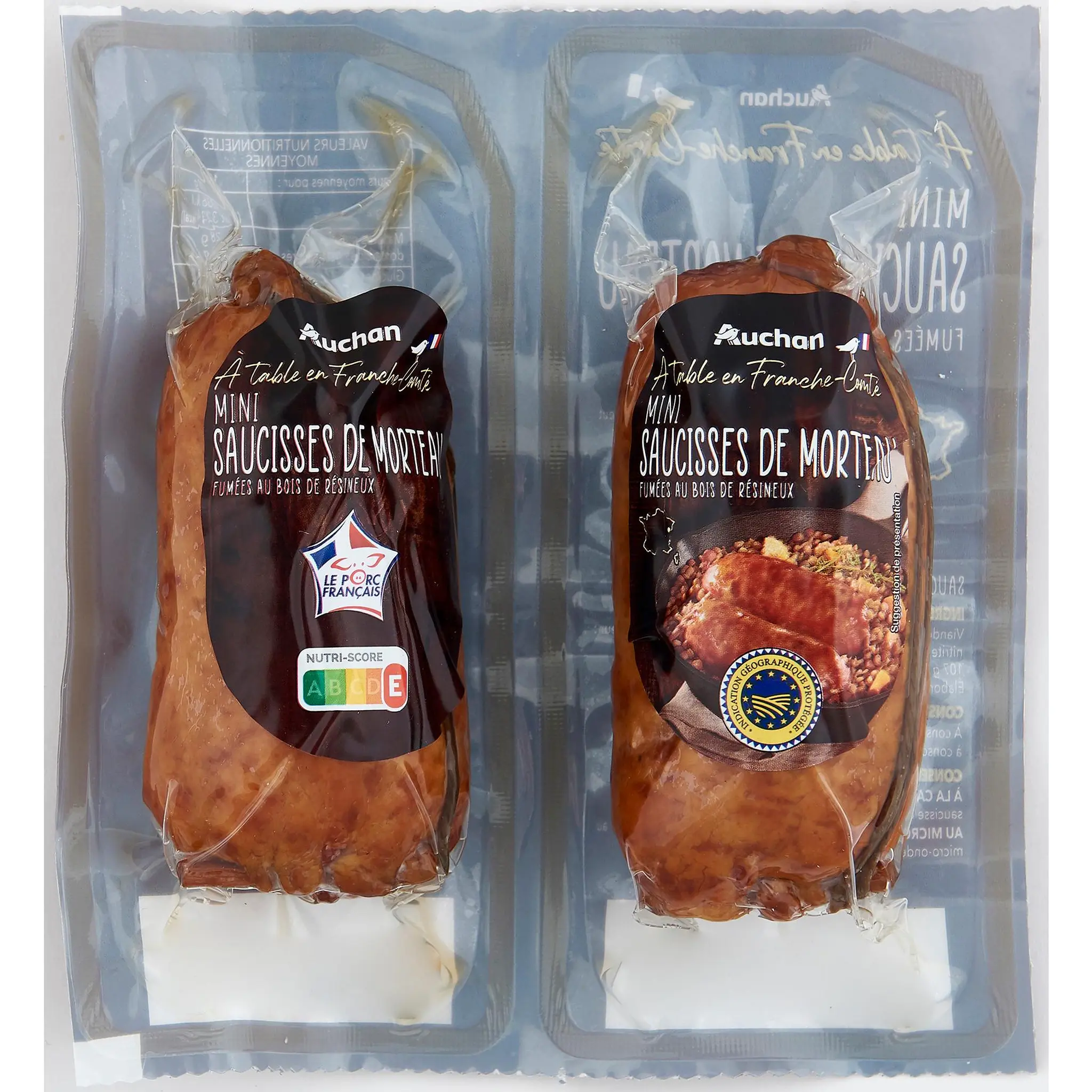 AUCHAN TERROIR Mini saucisses de Morteau IGP fumées