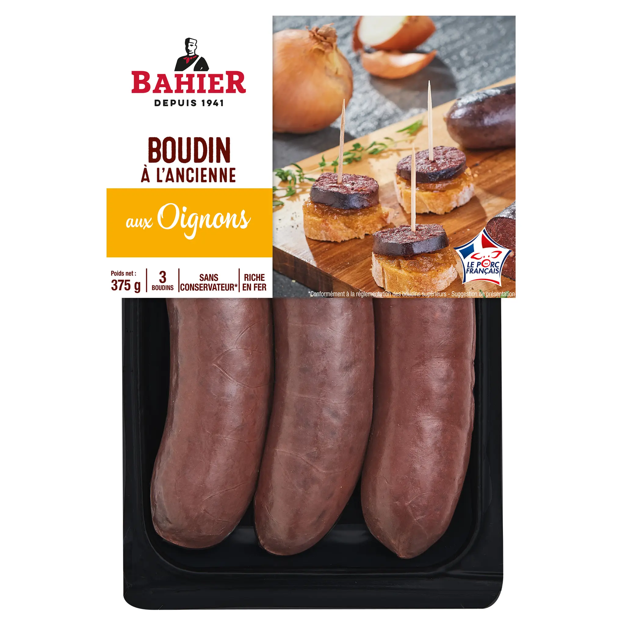 BAHIER Boudin à l'ancienne aux oignons