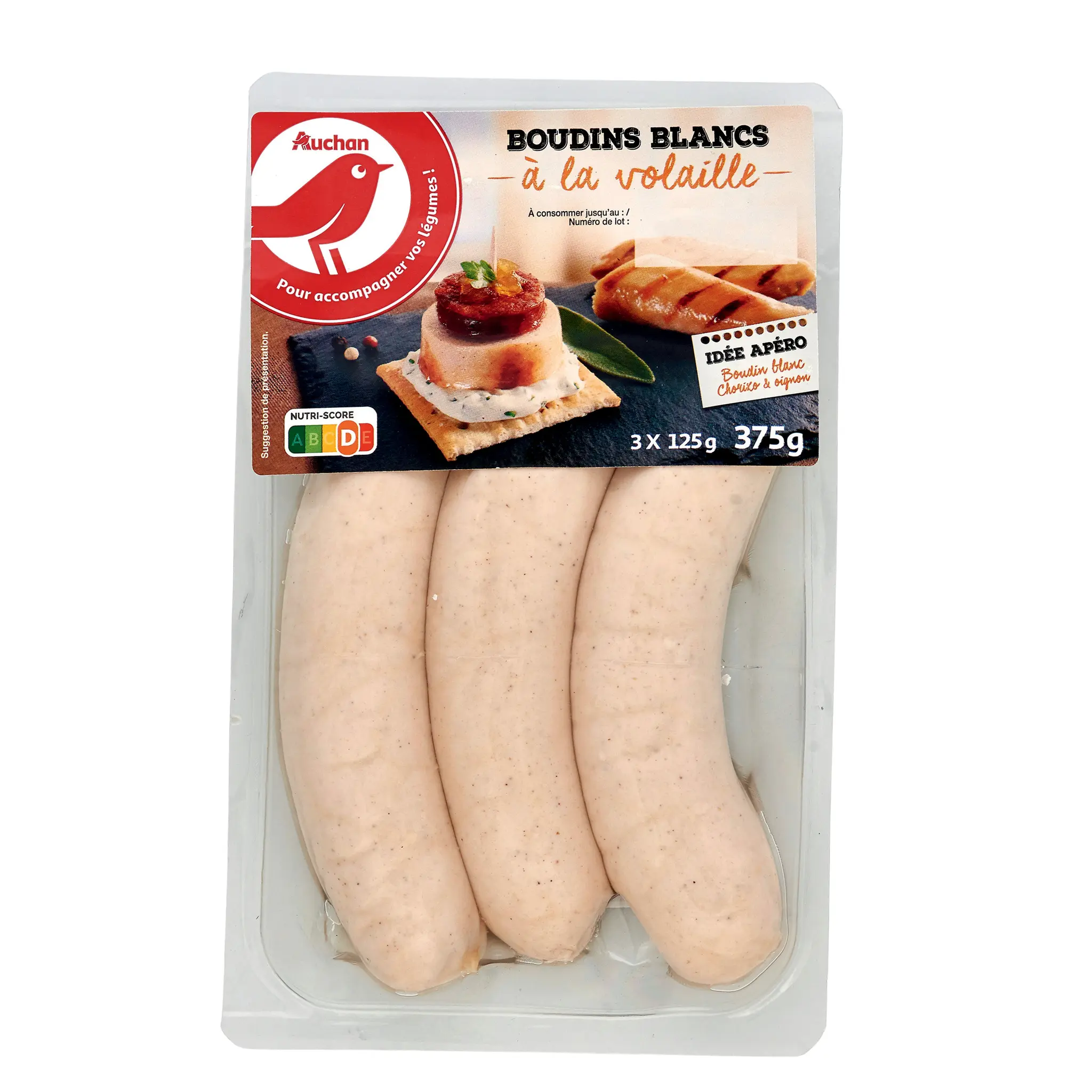 AUCHAN Boudin blanc à la volaille