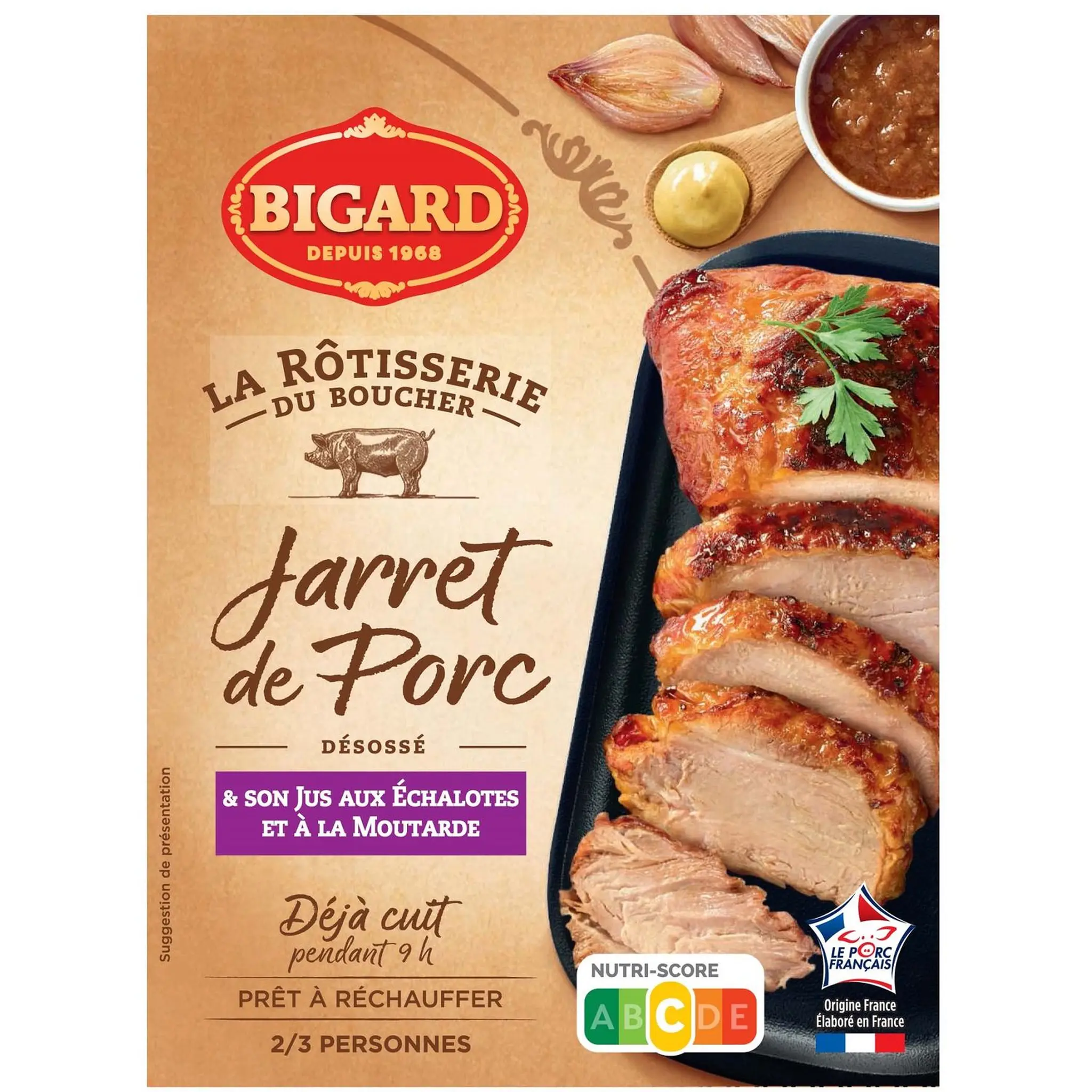 BIGARD Jarret de porc cuit désossé jus aux échalotes et à la moutarde
