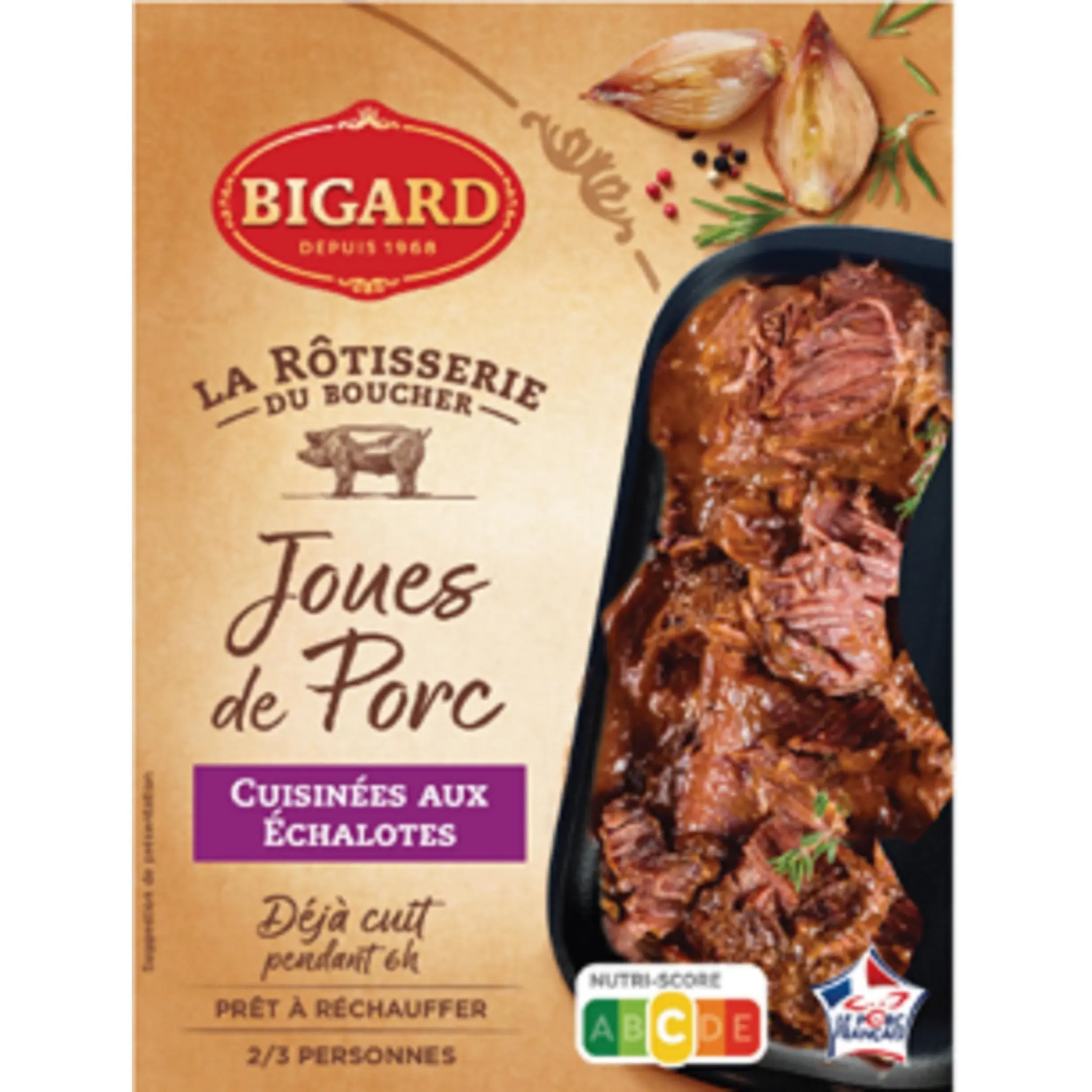 BIGARD Joues de porc cuisinées aux échalottes