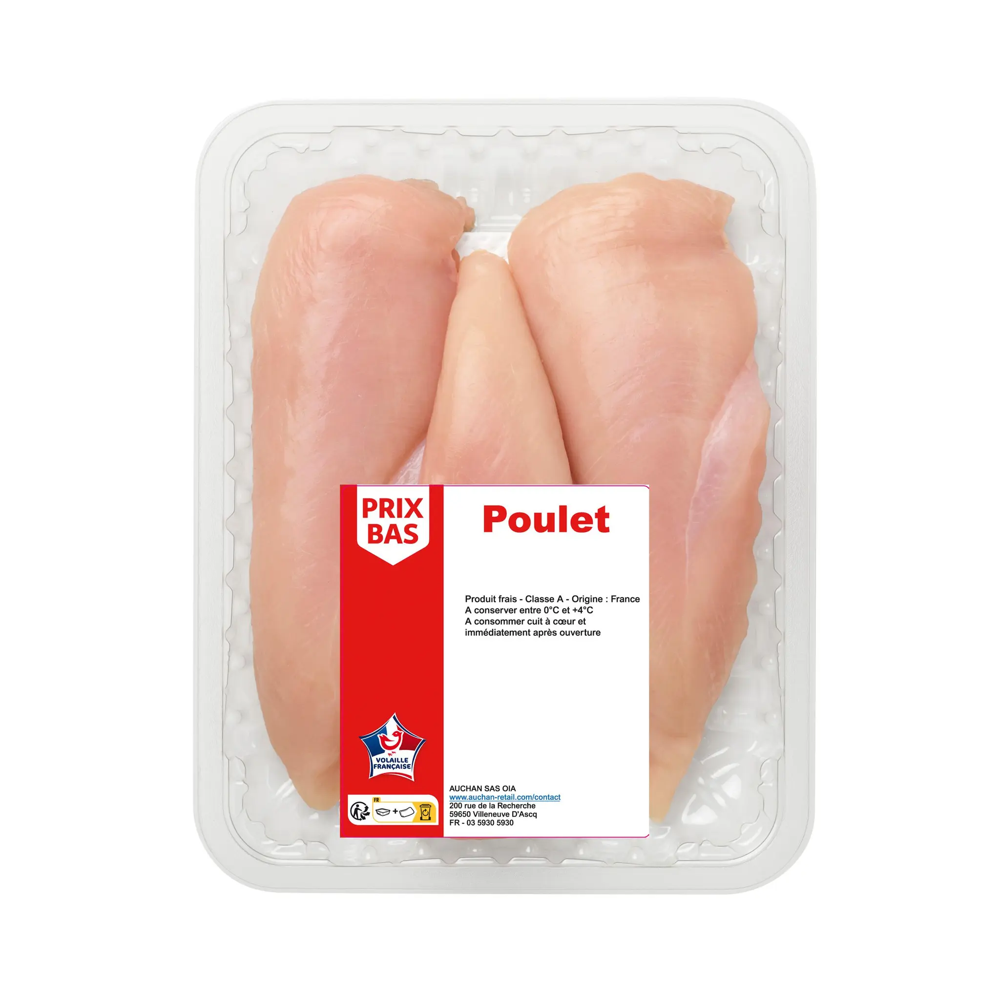 PRIX BAS Filets de poulet blanc