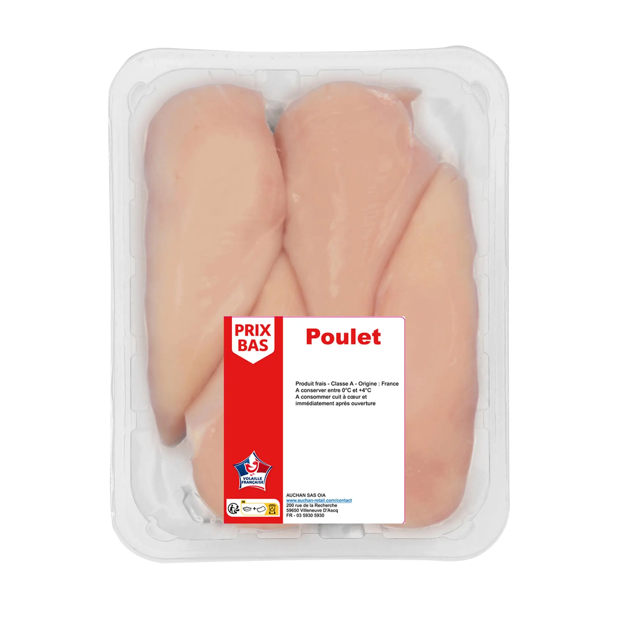 PRIX BAS Filets de poulet blanc