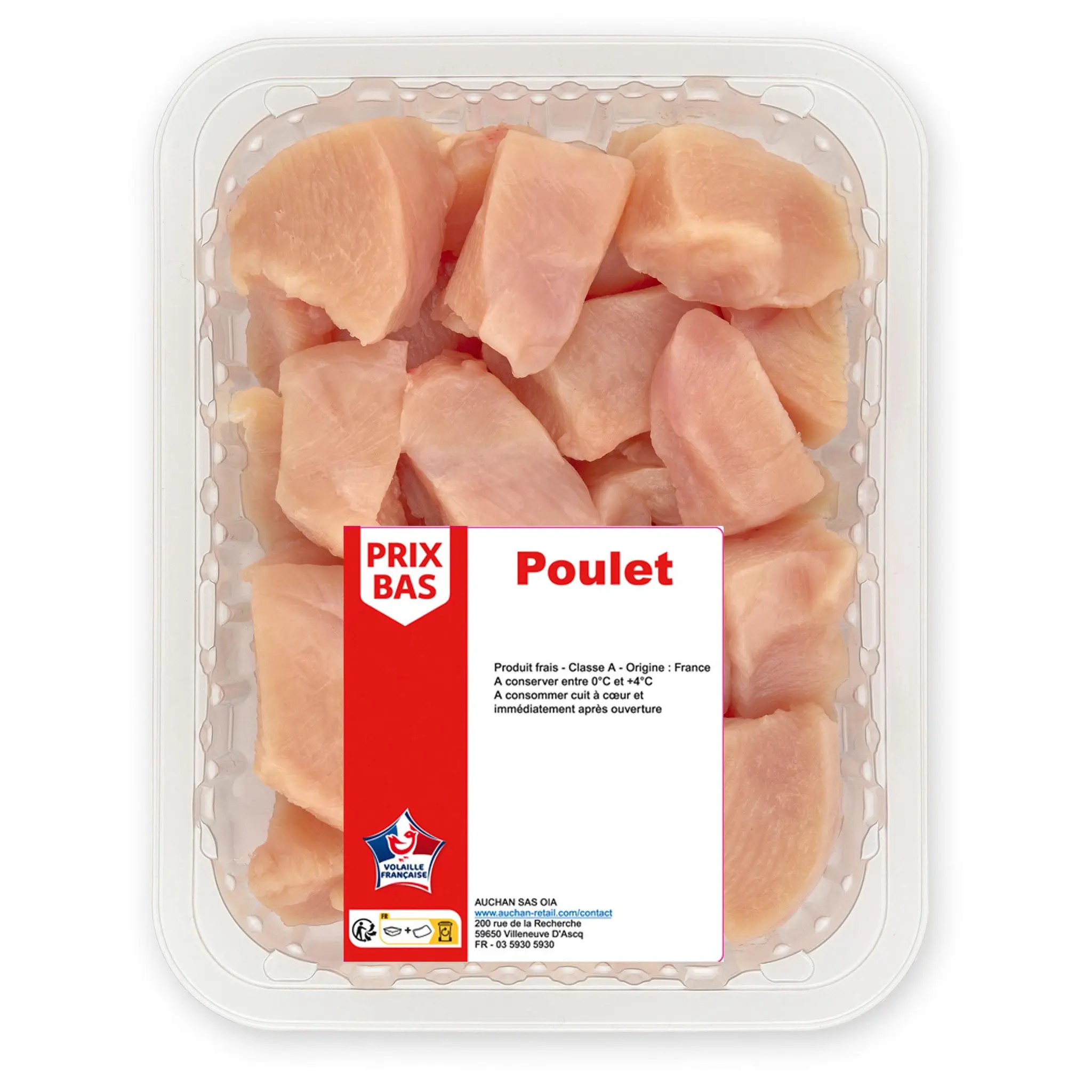 PRIX BAS Cubes de poulet