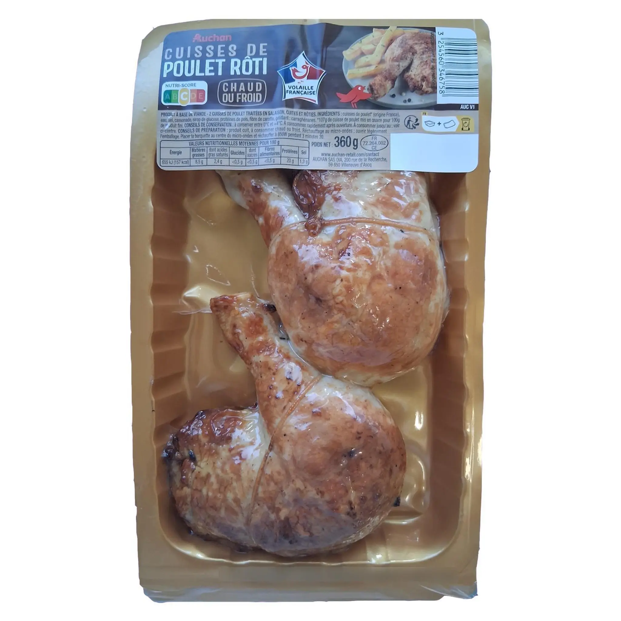 AUCHAN Cuisses de poulet rôti