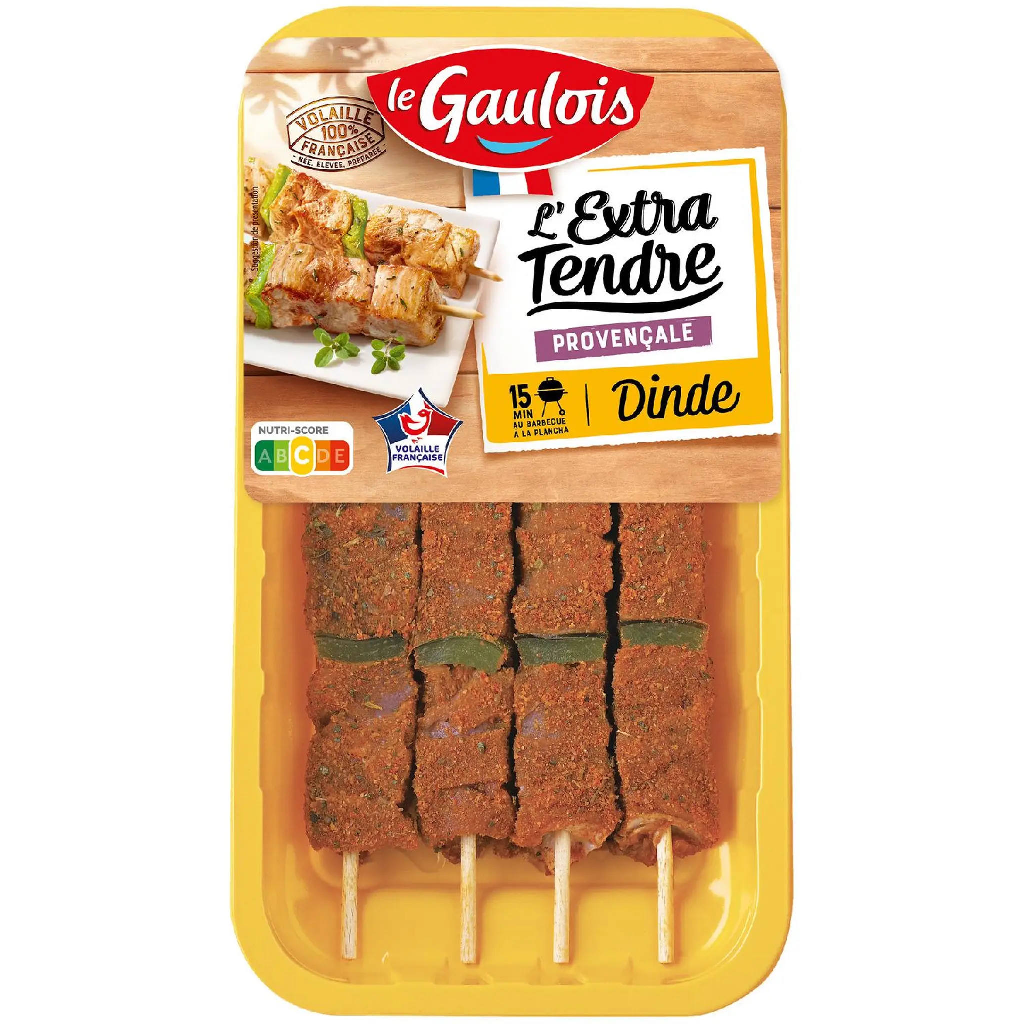 LE GAULOIS L'extra tendre brochettes de dinde à la provençale