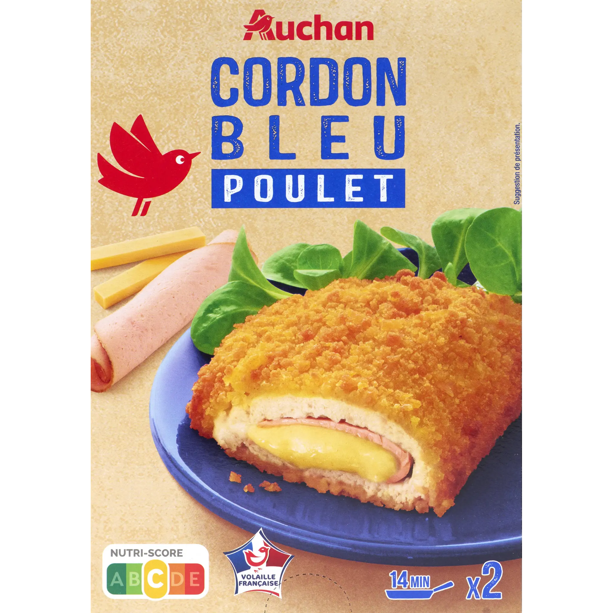 AUCHAN Cordon bleu de poulet